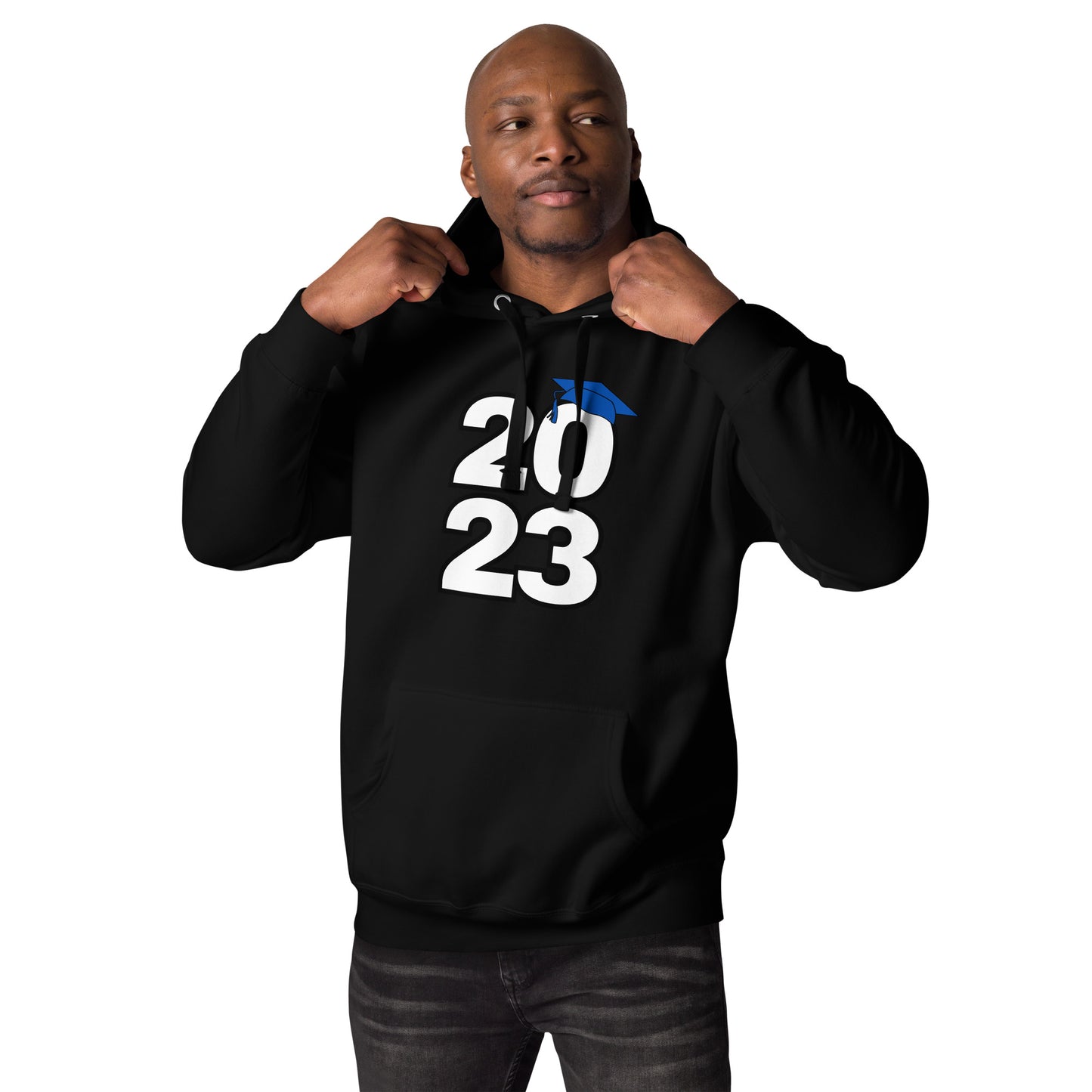 Unisex Hoodie2023 BLUE Front and BACK