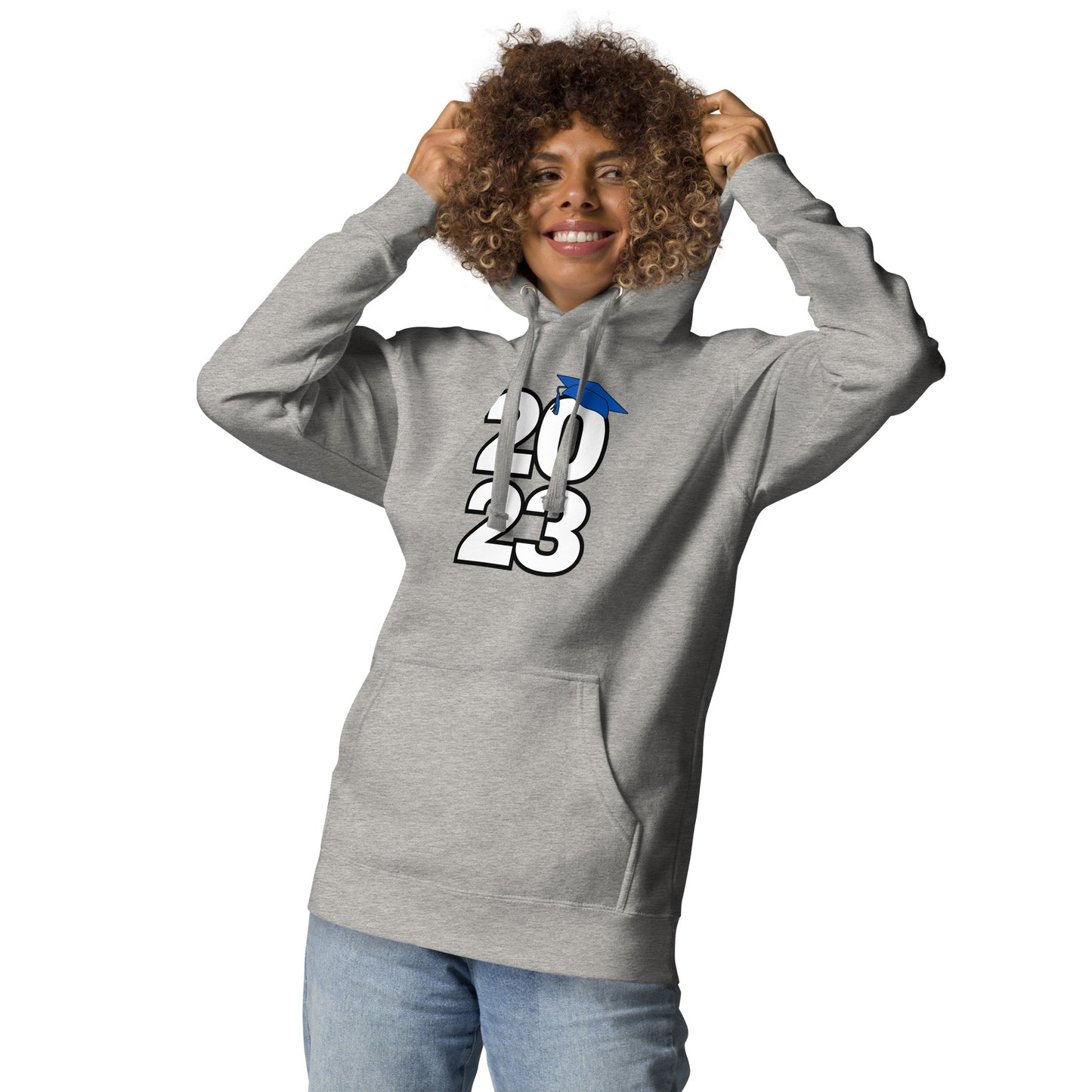 Unisex Hoodie2023 BLUE Front and BACK