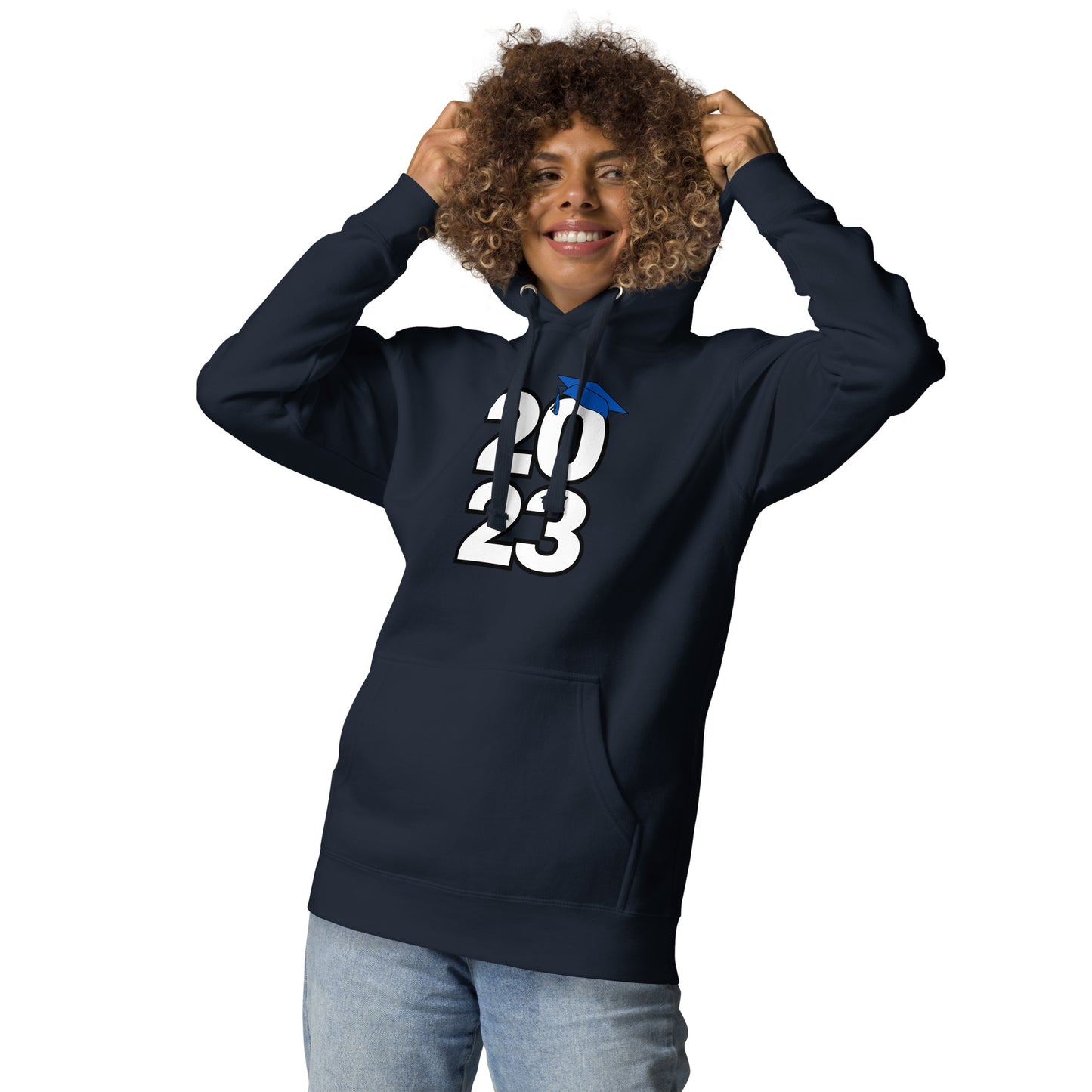 Unisex Hoodie2023 BLUE Front and BACK