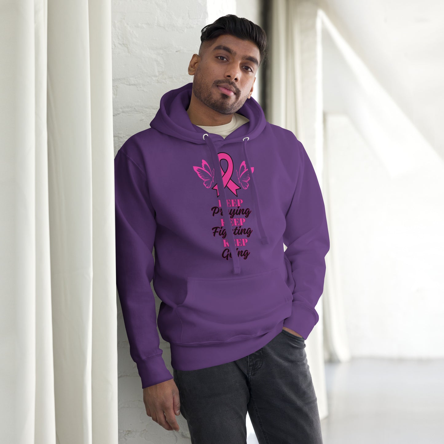 Unisex Hoodie-KEEP PRAYING FIGHTING GOING