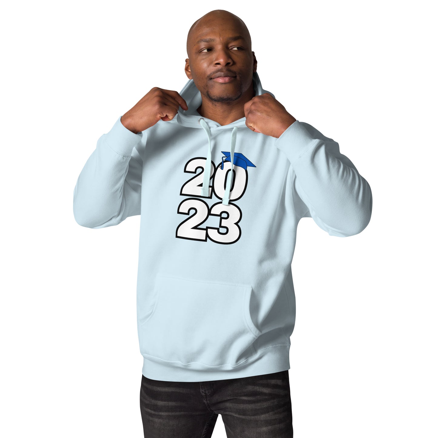 Unisex Hoodie2023 BLUE Front and BACK