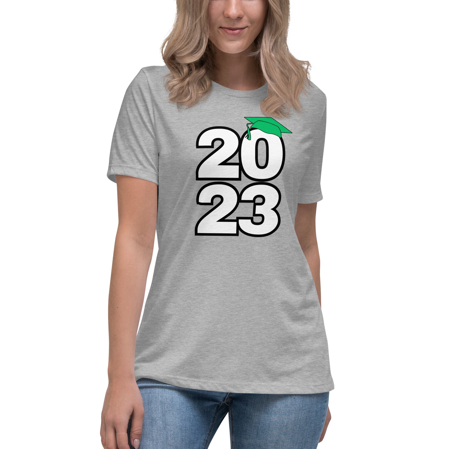 Women's Relaxed T-Shirt-Class of 2023 (GREEN)