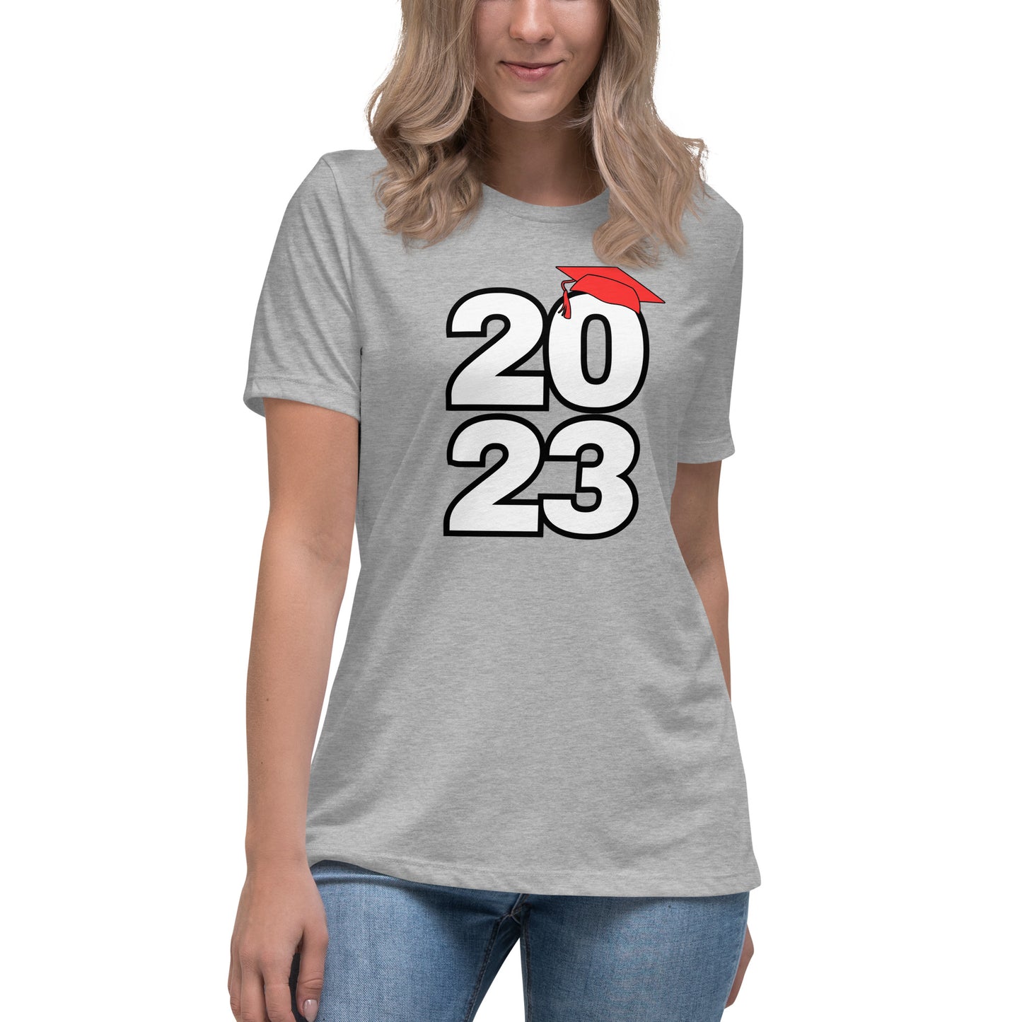 Women's Relaxed T-Shirt-Class of 2023 (RED)