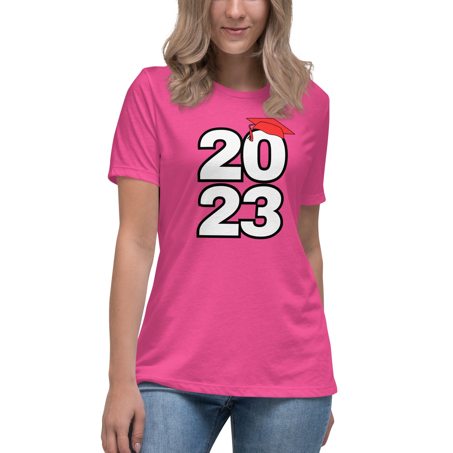 Women's Relaxed T-Shirt-Class of 2023 (RED)