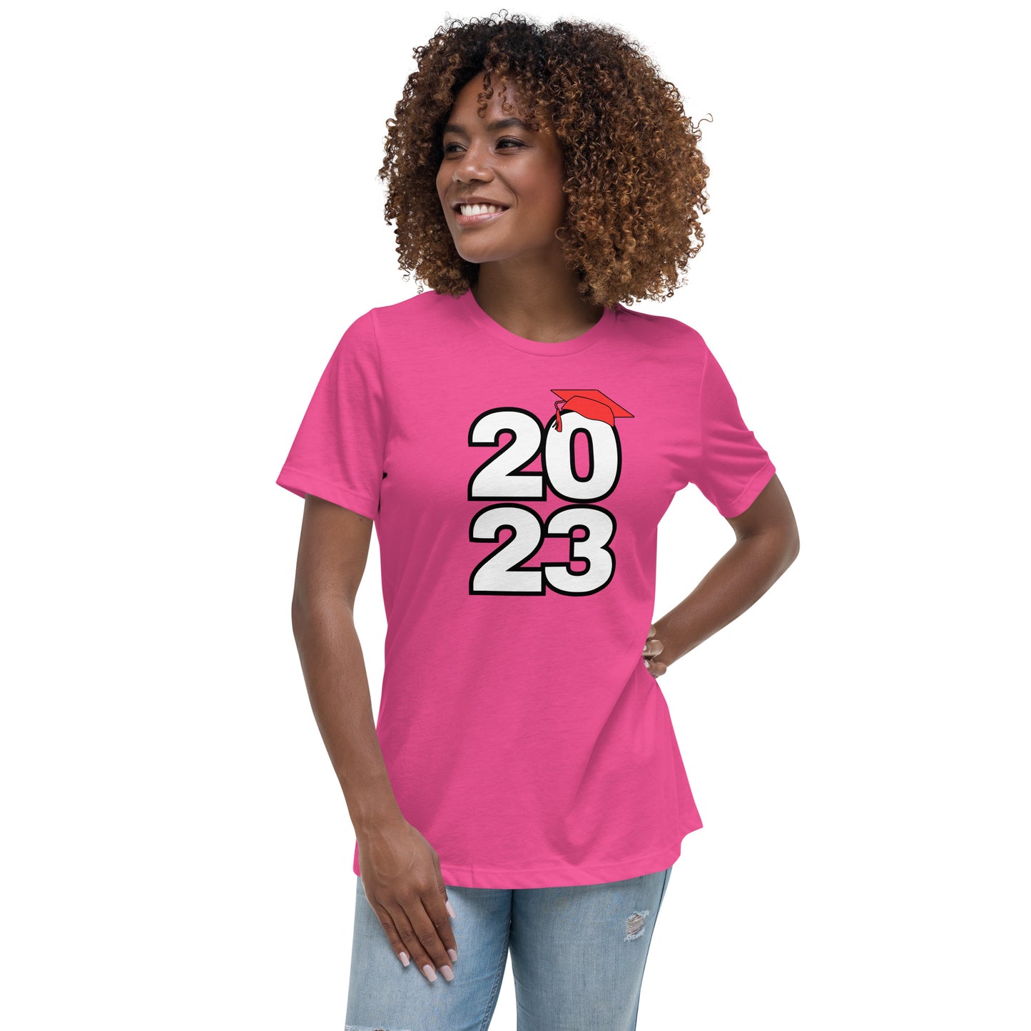 Women's Relaxed T-Shirt-Class of 2023 (RED)