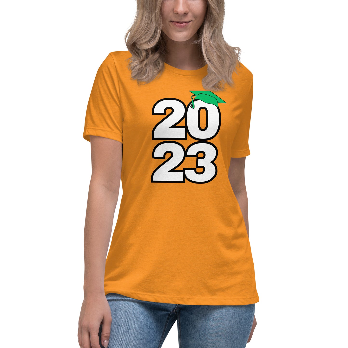 Women's Relaxed T-Shirt-Class of 2023 (GREEN)