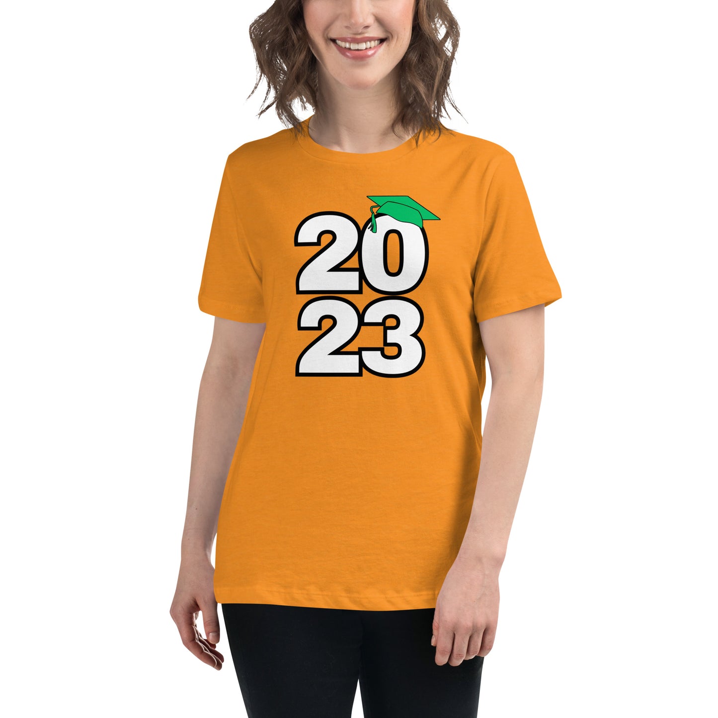 Women's Relaxed T-Shirt-Class of 2023 (GREEN)