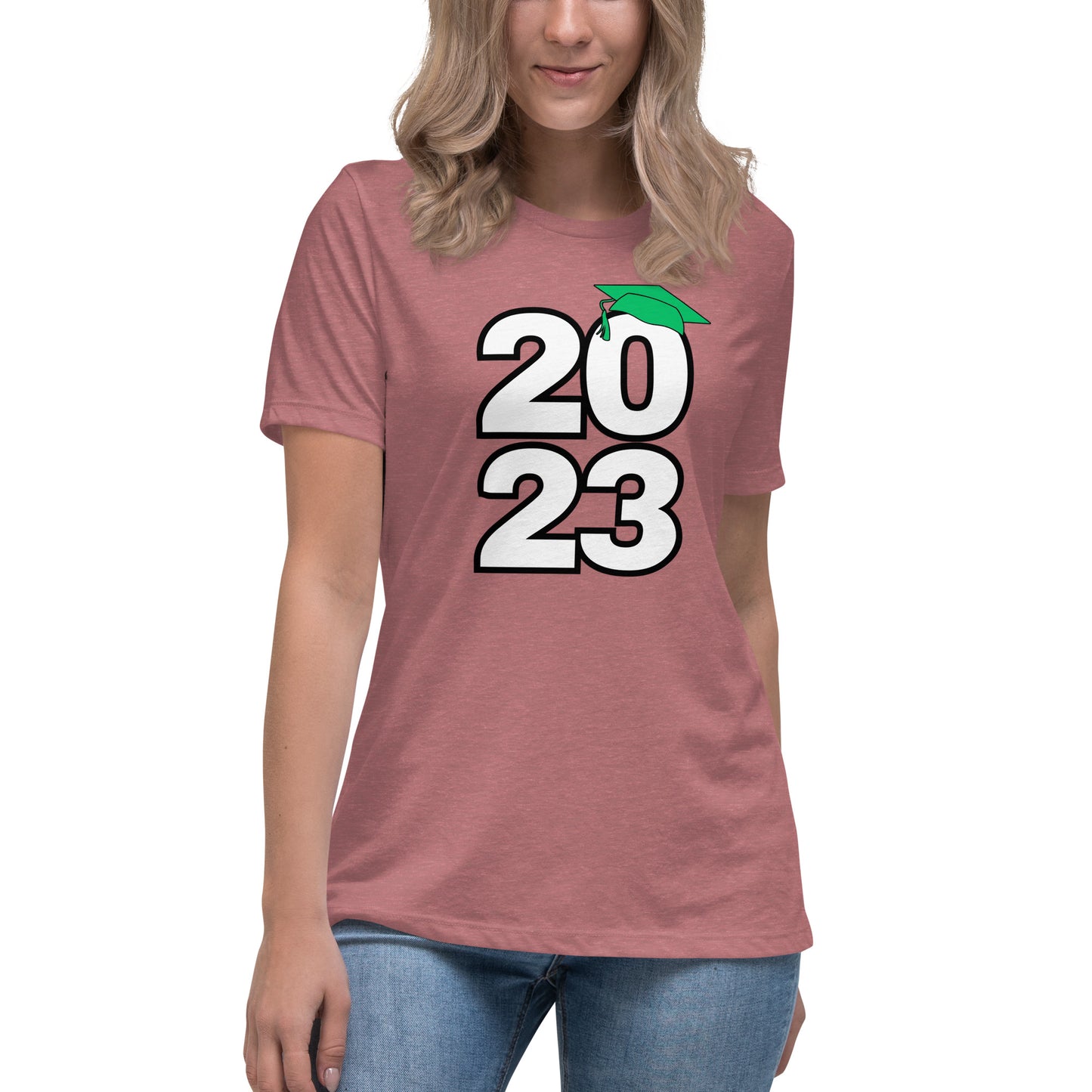 Women's Relaxed T-Shirt-Class of 2023 (GREEN)