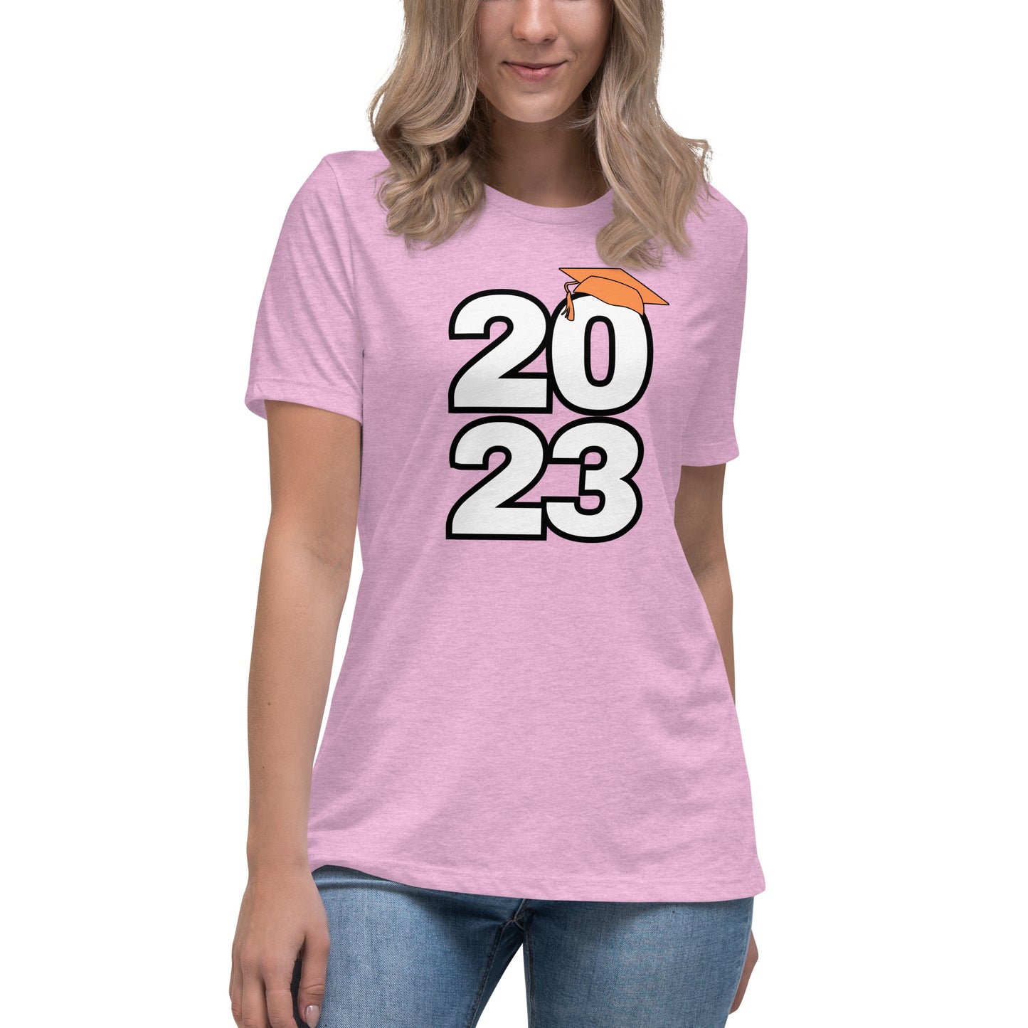 Women's Relaxed T-Shirt-Class of 2023 (ORANGE)