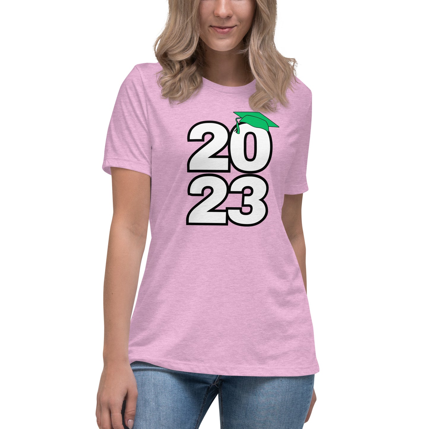 Women's Relaxed T-Shirt-Class of 2023 (GREEN)