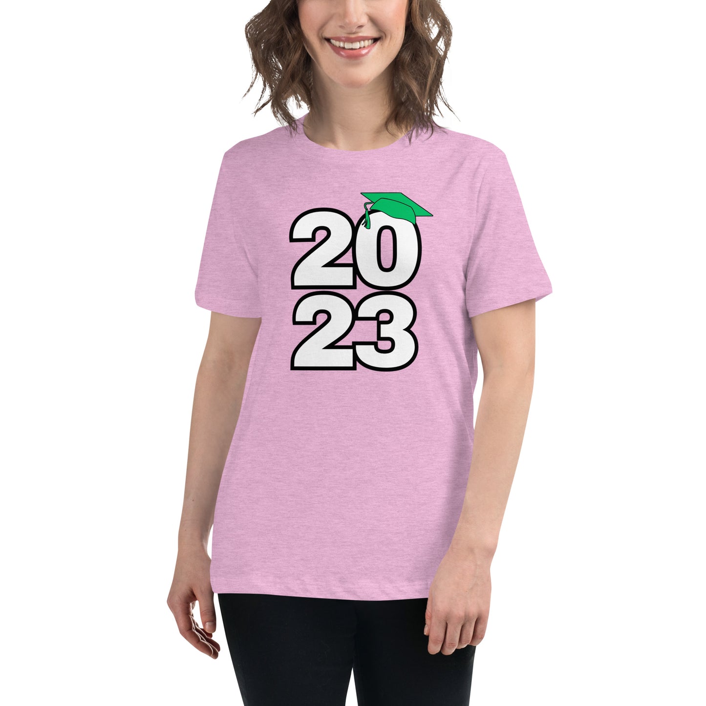 Women's Relaxed T-Shirt-Class of 2023 (GREEN)