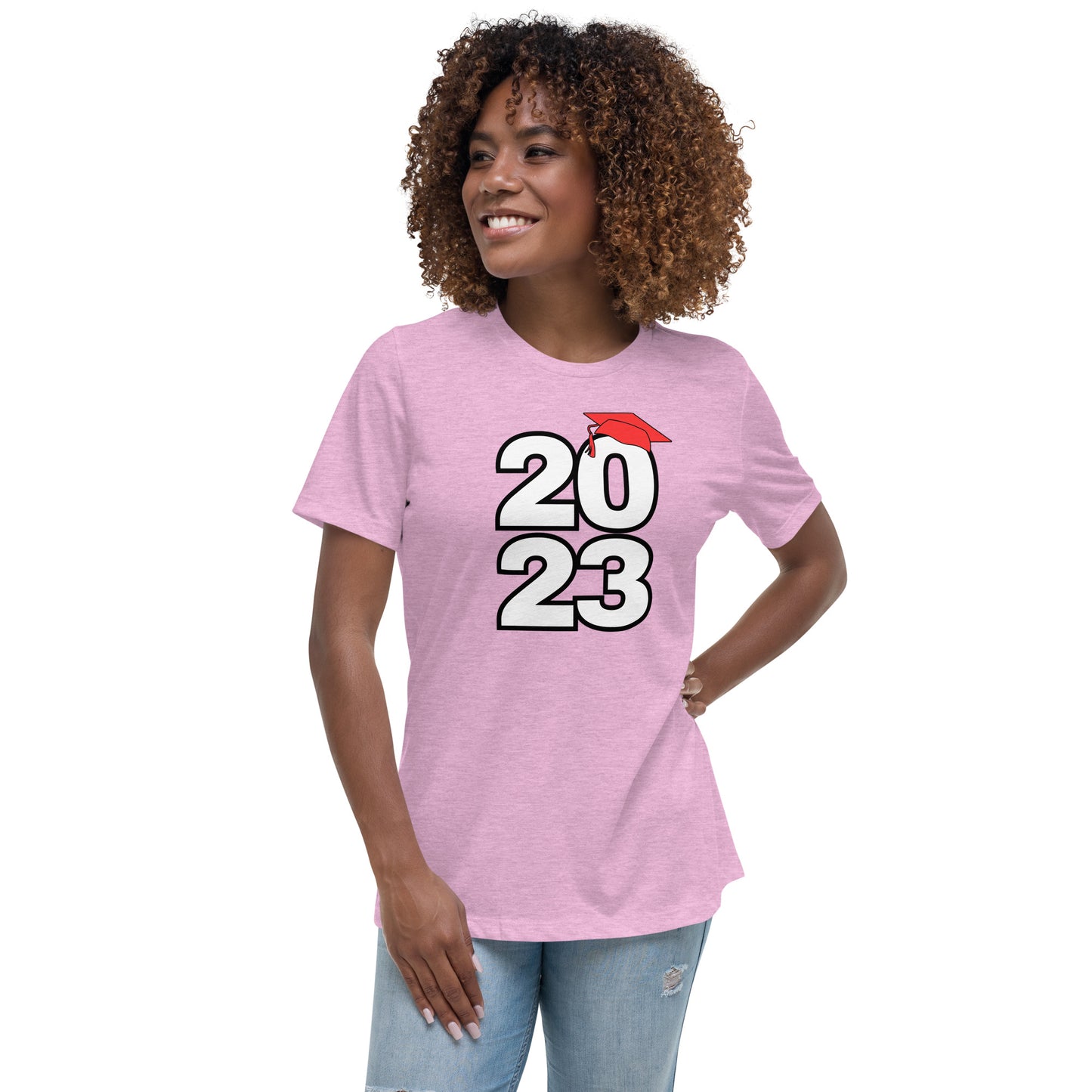 Women's Relaxed T-Shirt-Class of 2023 (RED)