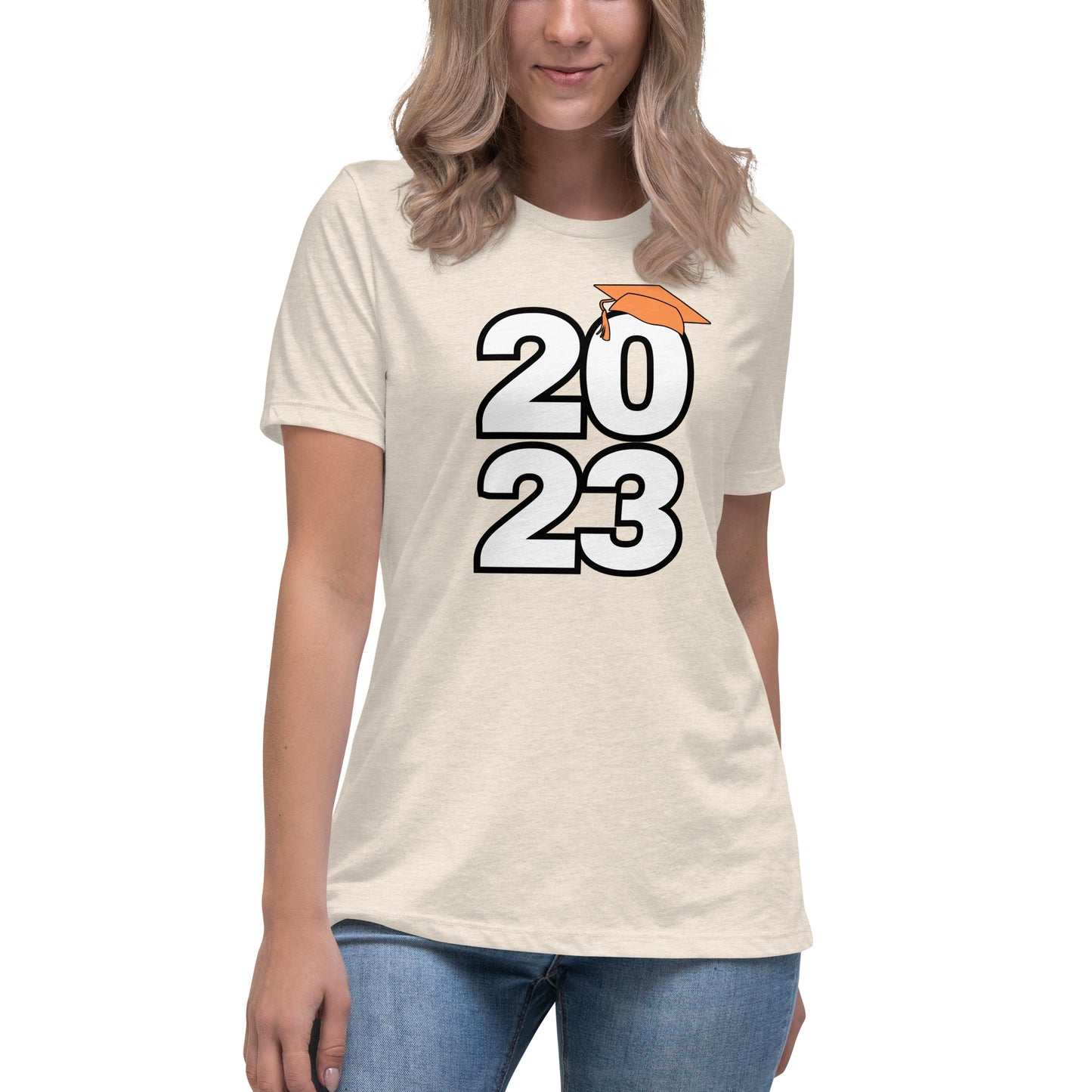 Women's Relaxed T-Shirt-Class of 2023 (ORANGE)