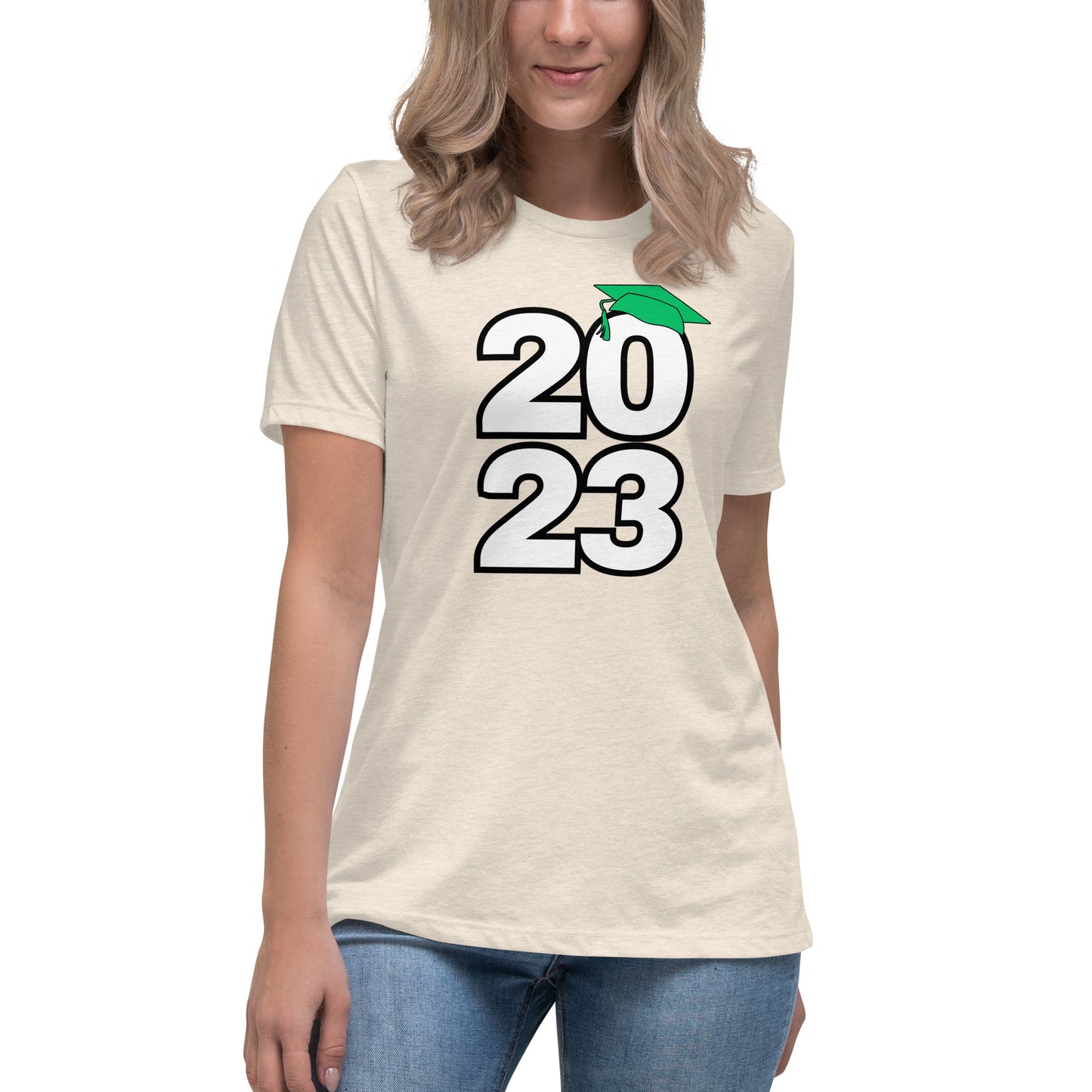 Women's Relaxed T-Shirt-Class of 2023 (GREEN)