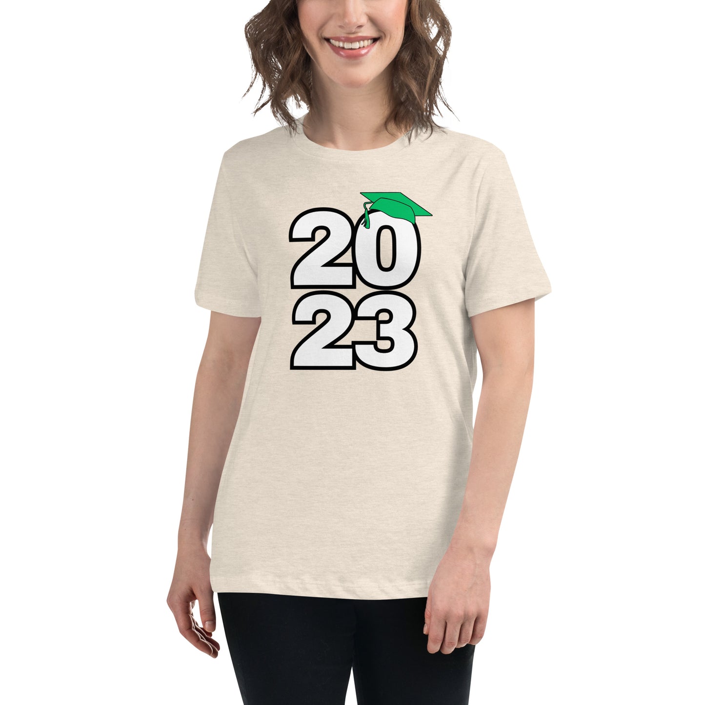 Women's Relaxed T-Shirt-Class of 2023 (GREEN)