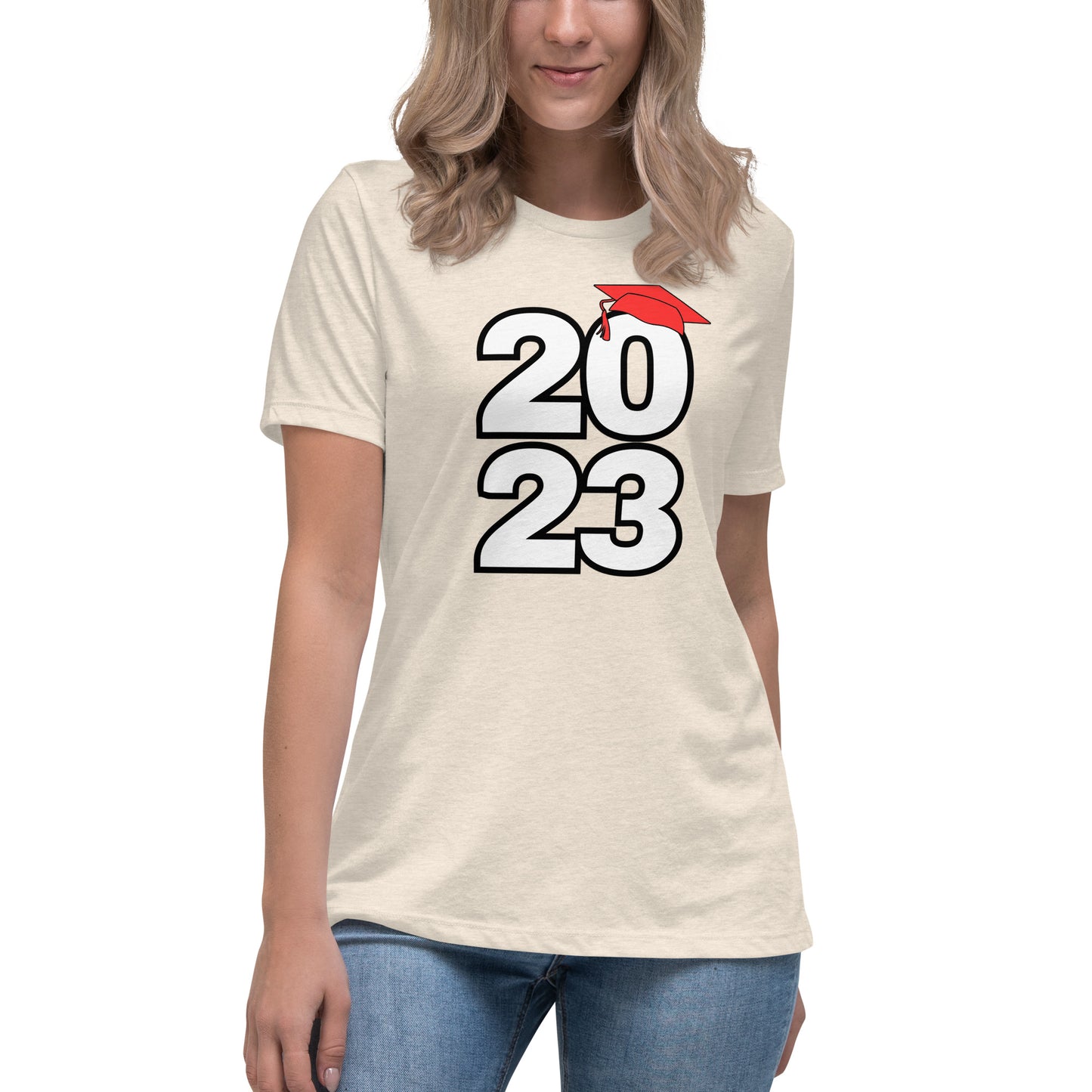 Women's Relaxed T-Shirt-Class of 2023 (RED)