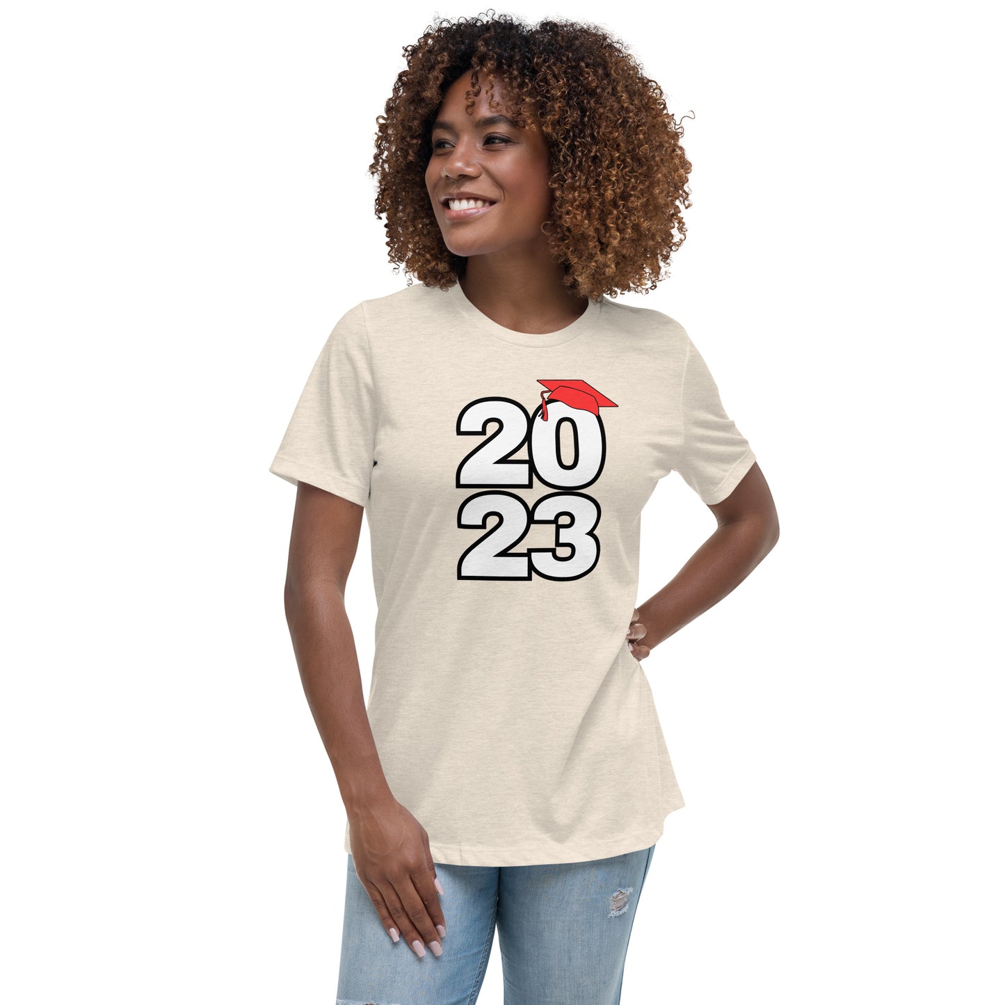 Women's Relaxed T-Shirt-Class of 2023 (RED)