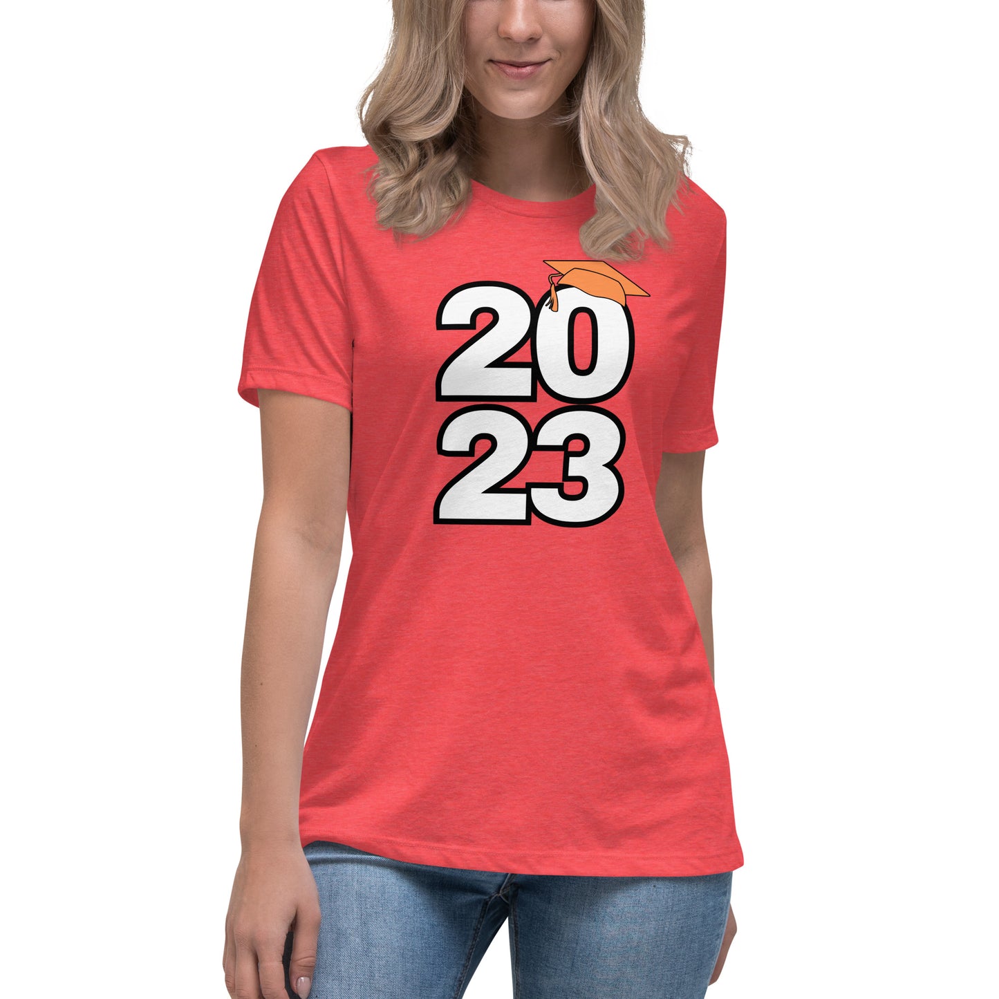 Women's Relaxed T-Shirt-Class of 2023 (ORANGE)