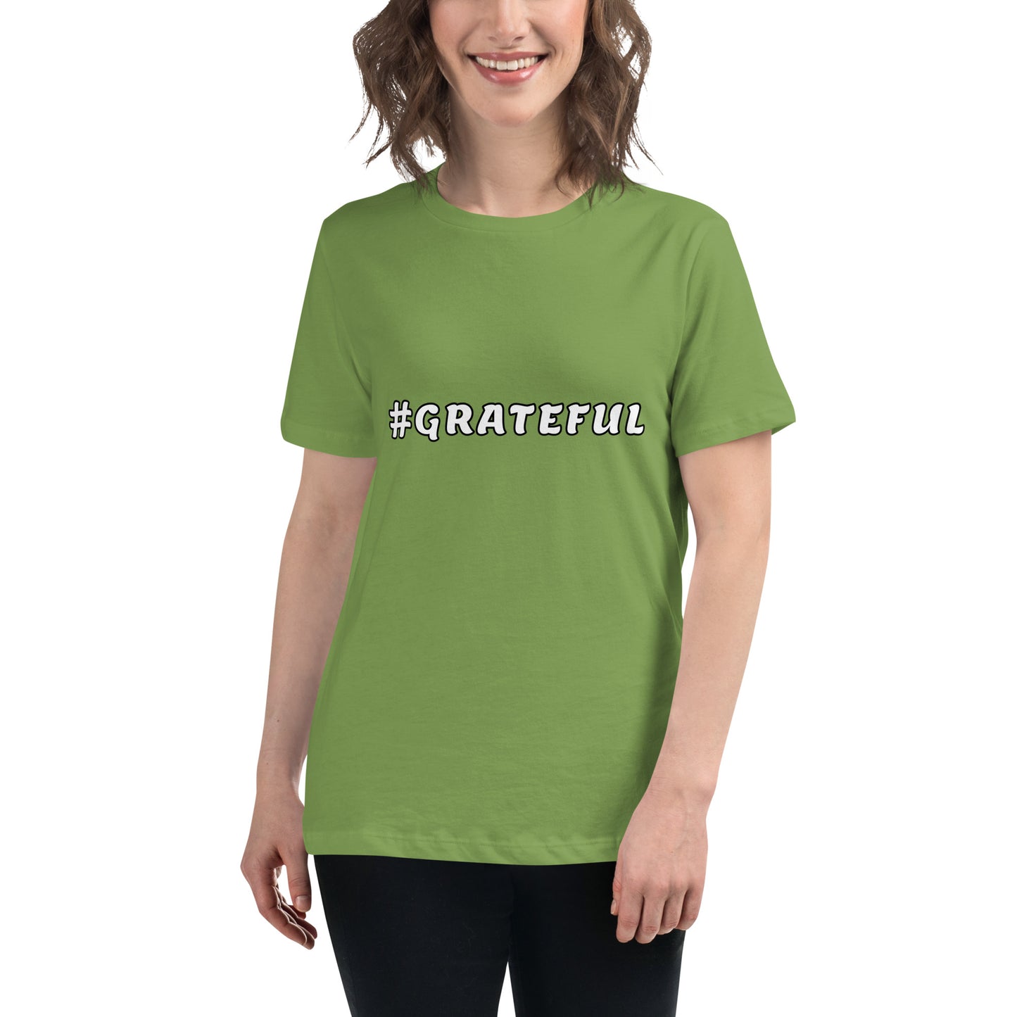 Women's Relaxed T-Shirt--#GRATEFUL