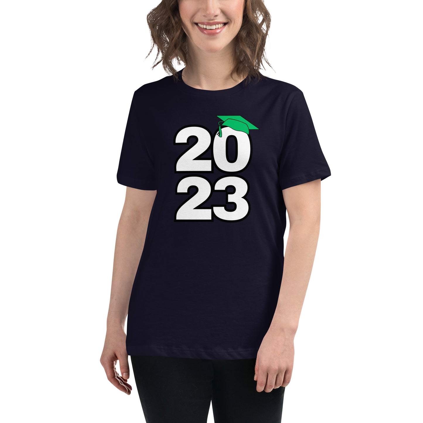 Women's Relaxed T-Shirt-Class of 2023 (GREEN)