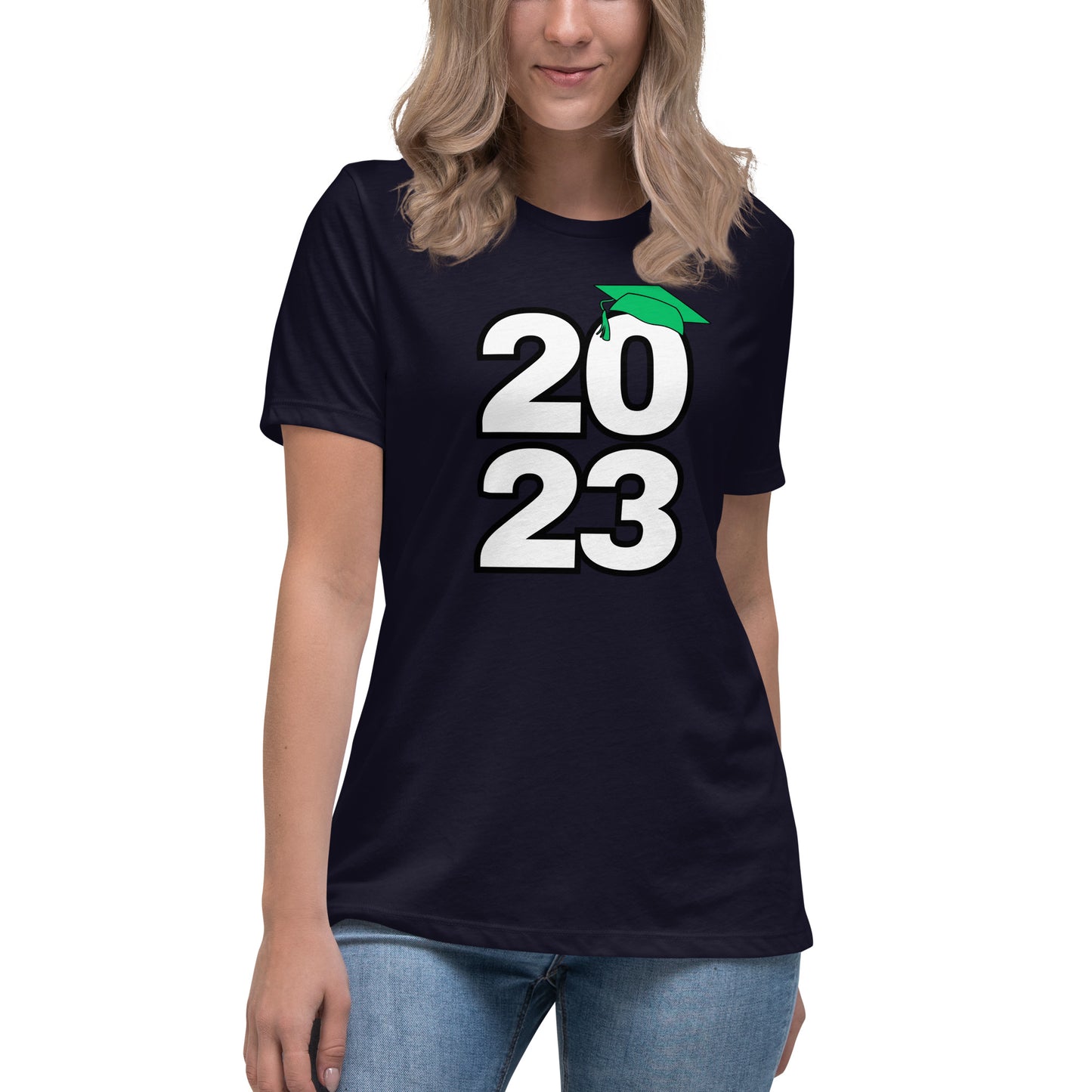 Women's Relaxed T-Shirt-Class of 2023 (GREEN)