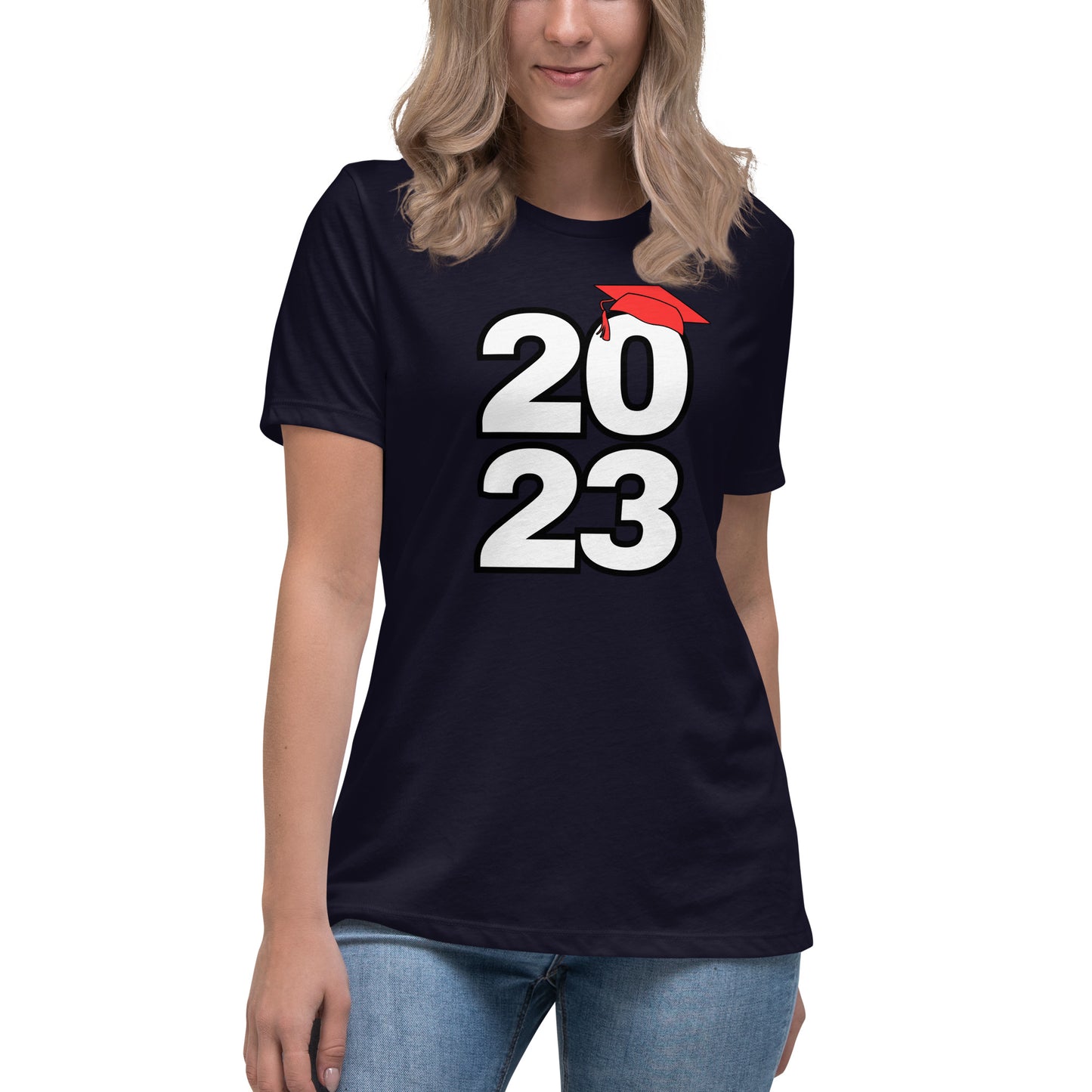 Women's Relaxed T-Shirt-Class of 2023 (RED)