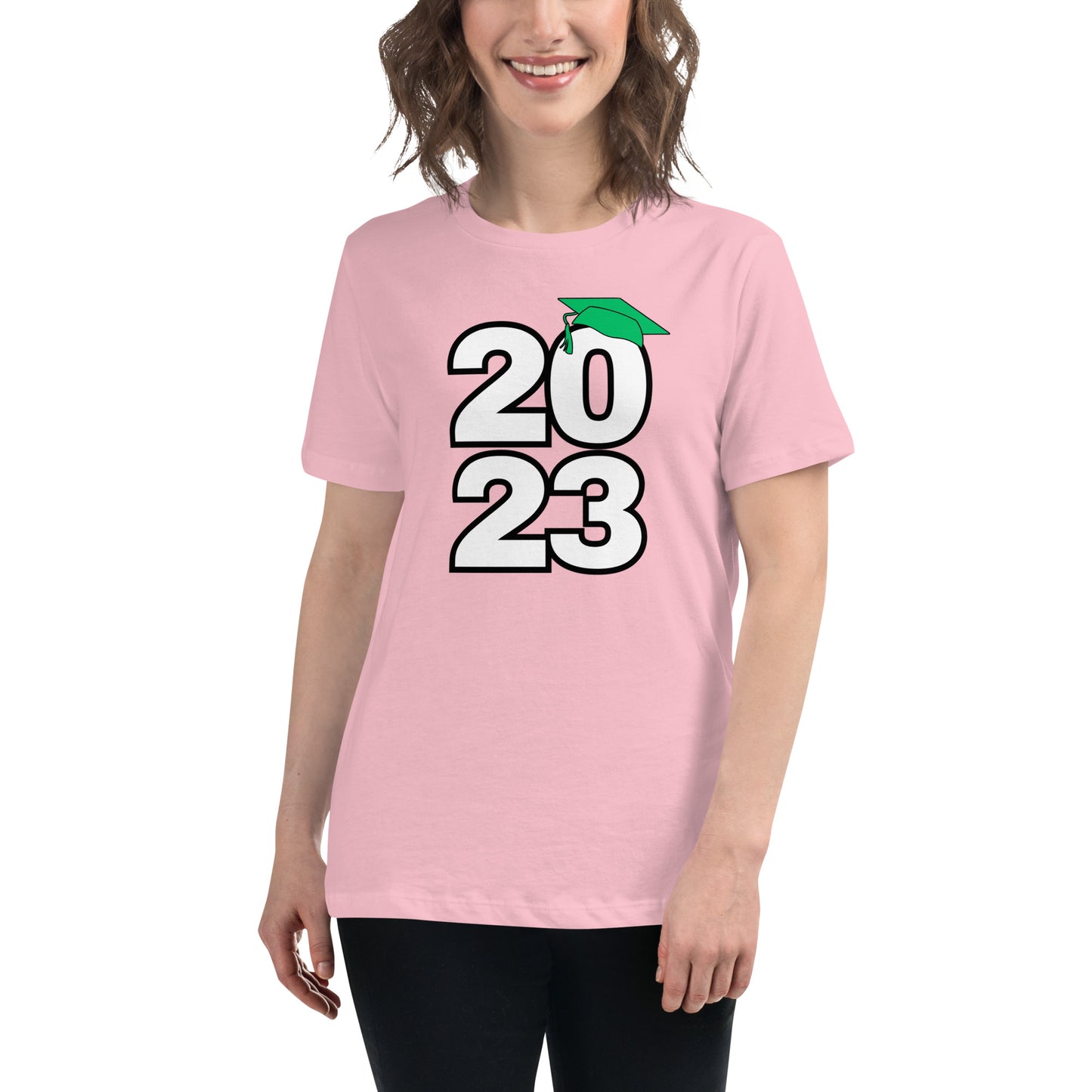 Women's Relaxed T-Shirt-Class of 2023 (GREEN)