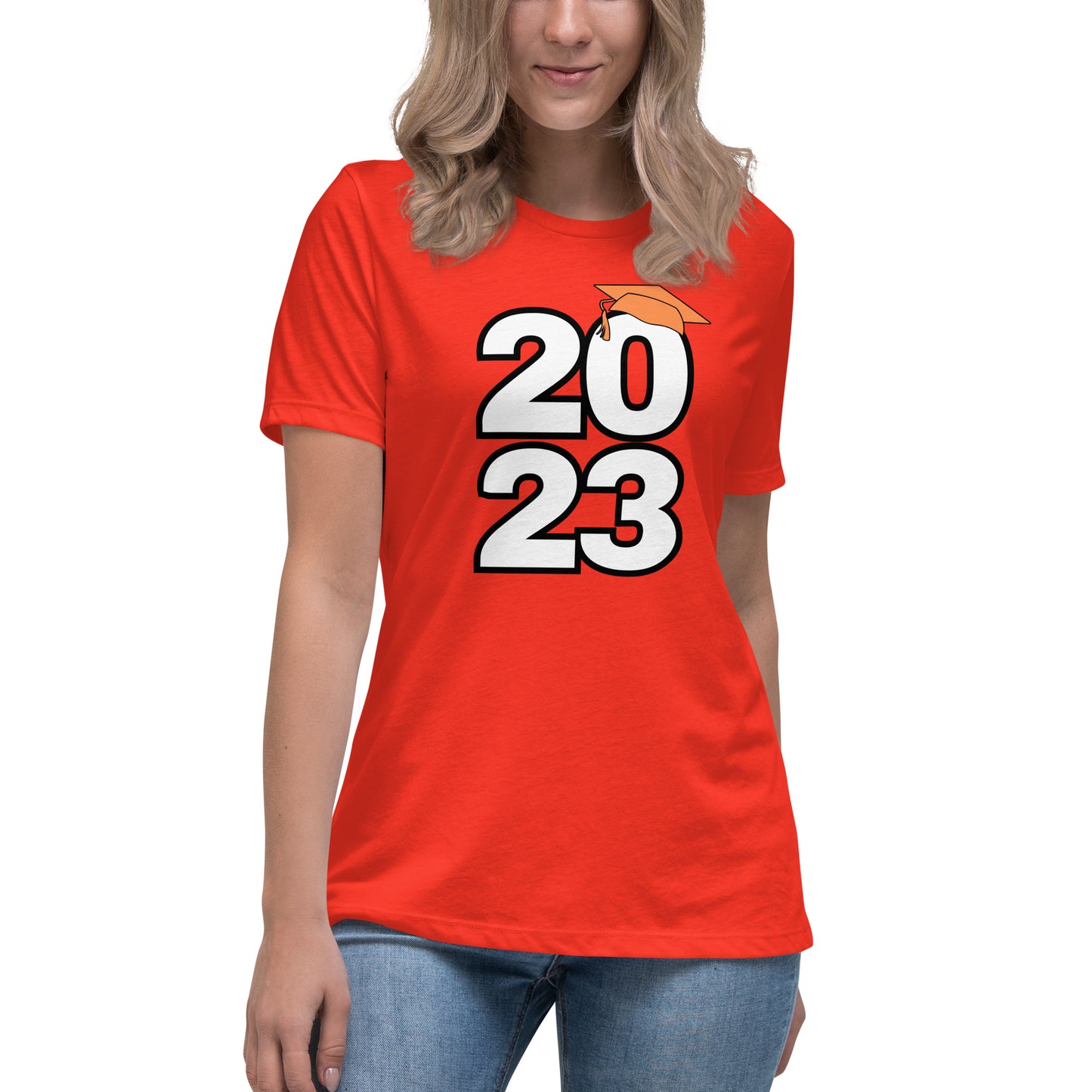 Women's Relaxed T-Shirt-Class of 2023 (ORANGE)