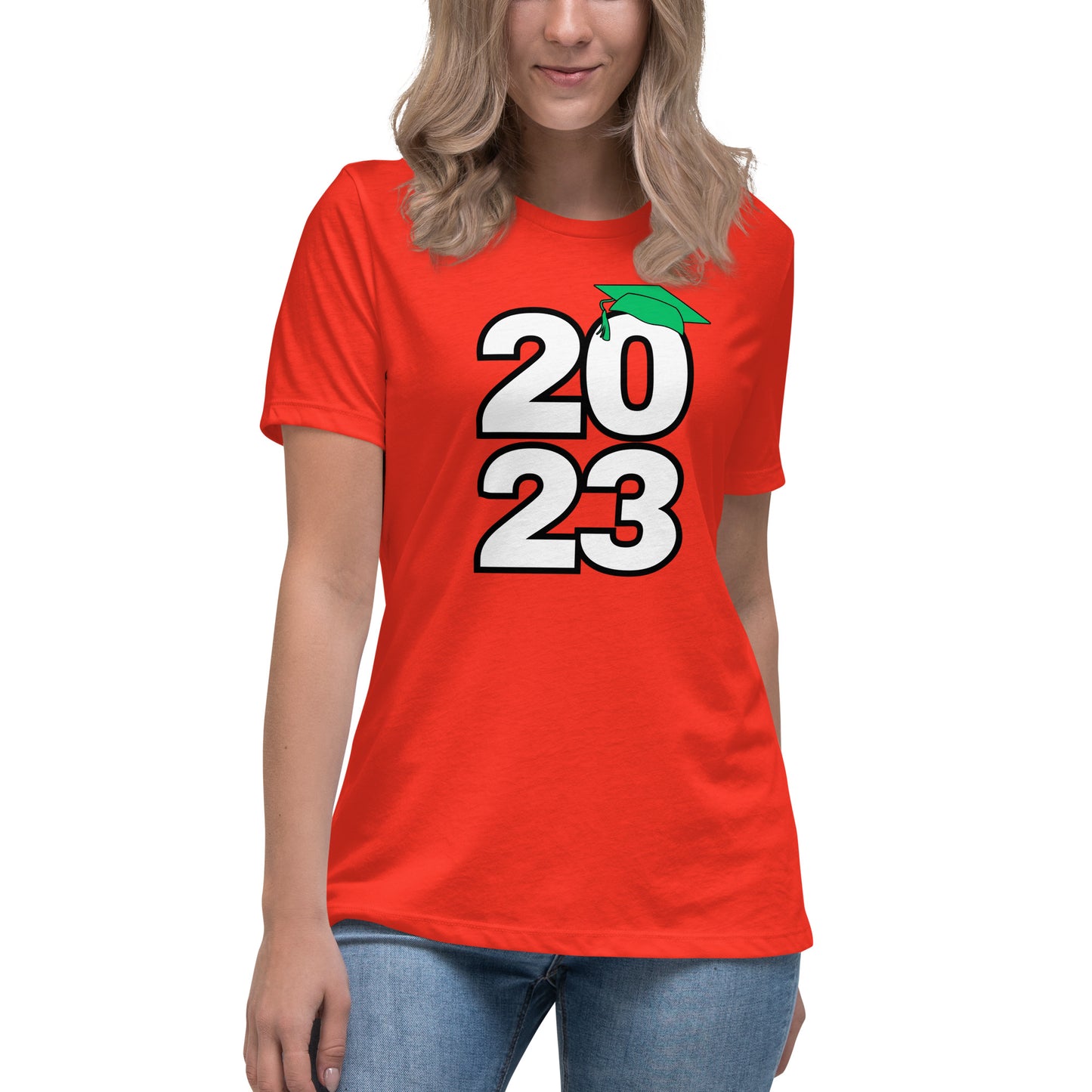 Women's Relaxed T-Shirt-Class of 2023 (GREEN)