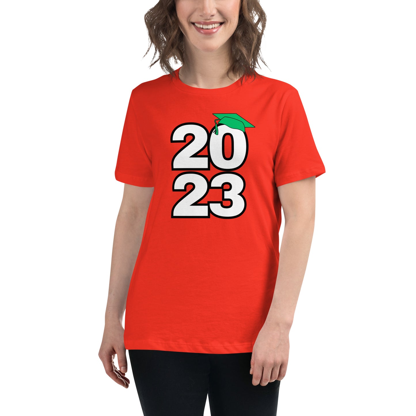 Women's Relaxed T-Shirt-Class of 2023 (GREEN)