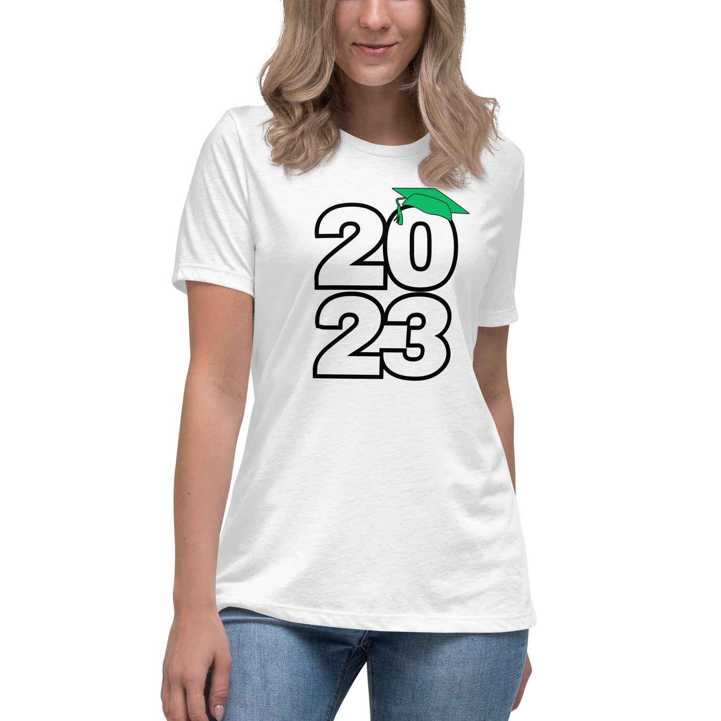 Women's Relaxed T-Shirt-Class of 2023 (GREEN)