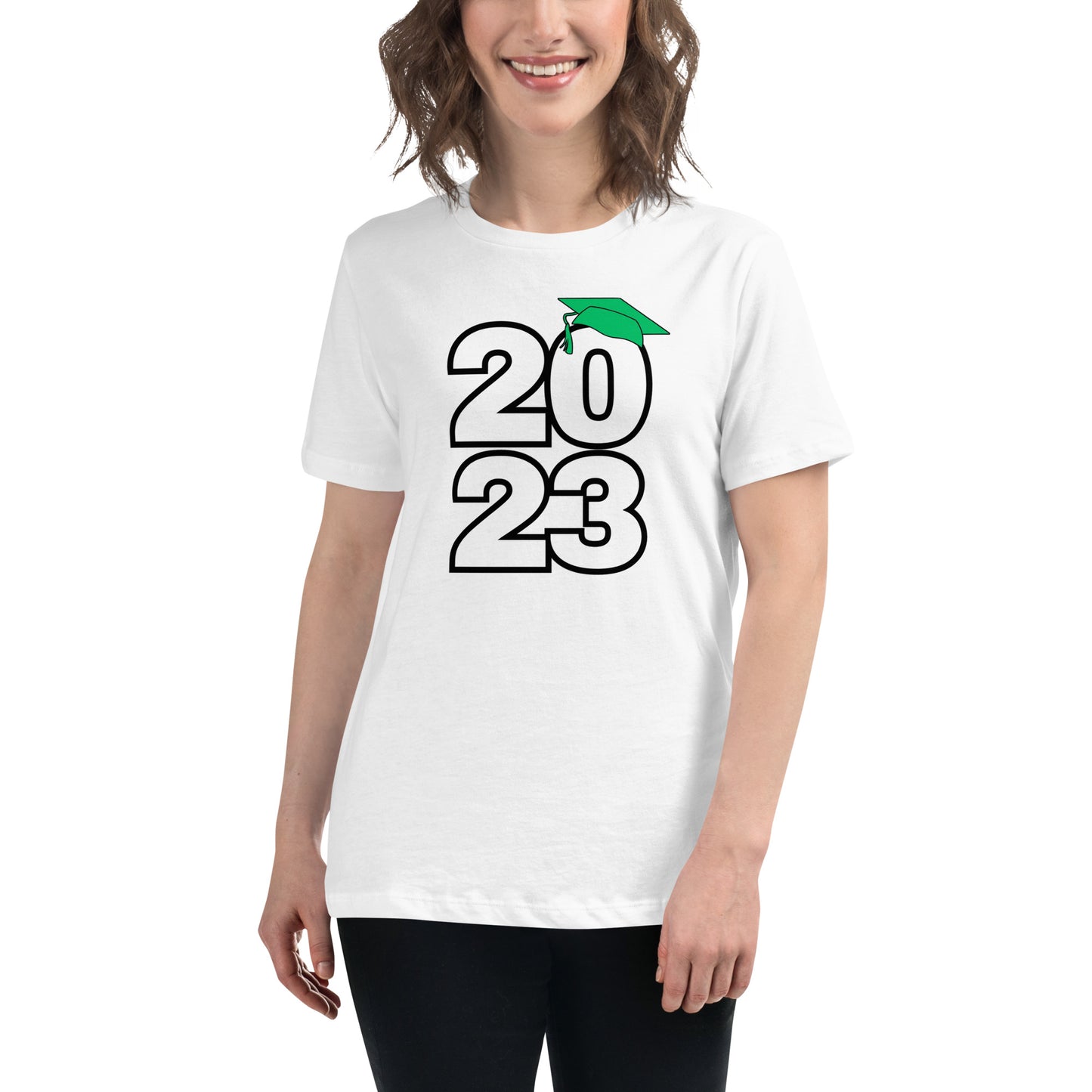 Women's Relaxed T-Shirt-Class of 2023 (GREEN)