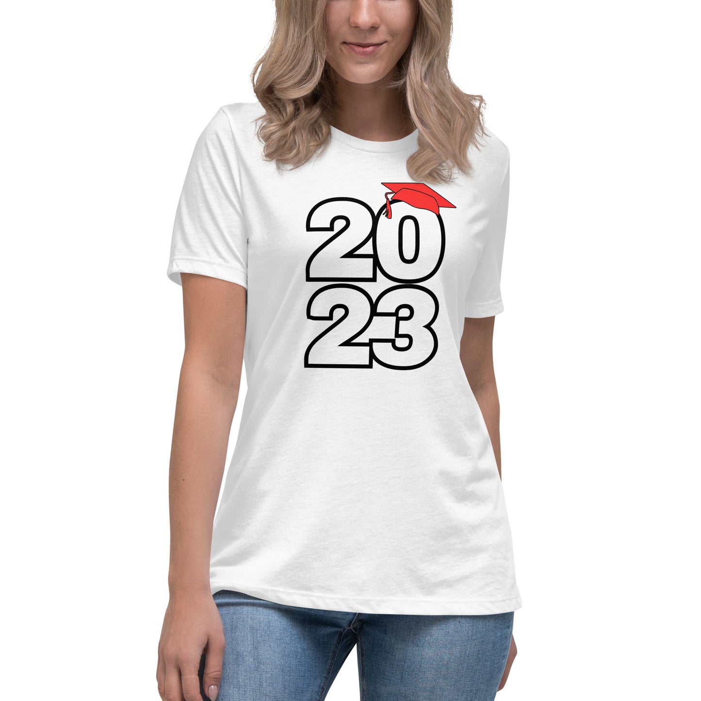 Women's Relaxed T-Shirt-Class of 2023 (RED)