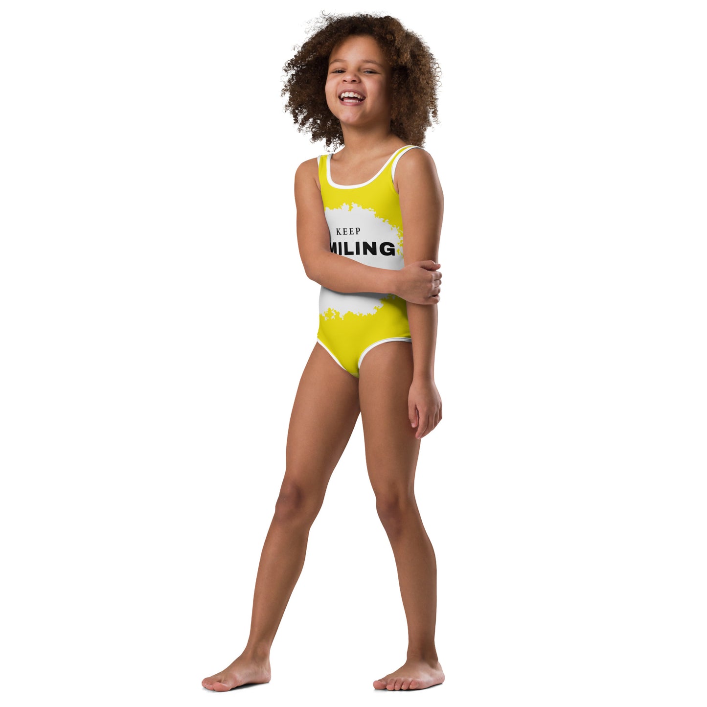 All-Over Print Kids Swimsuit-KEEP SMILING