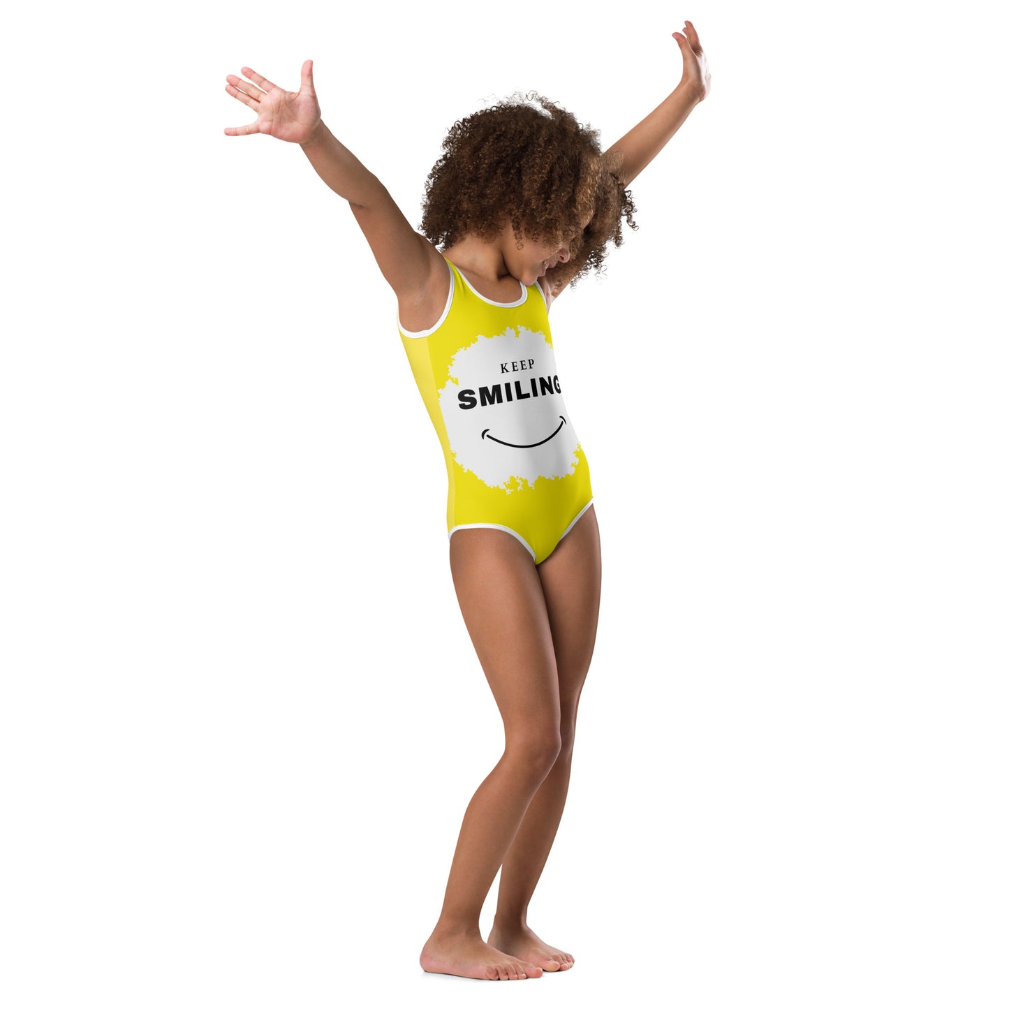 All-Over Print Kids Swimsuit-KEEP SMILING