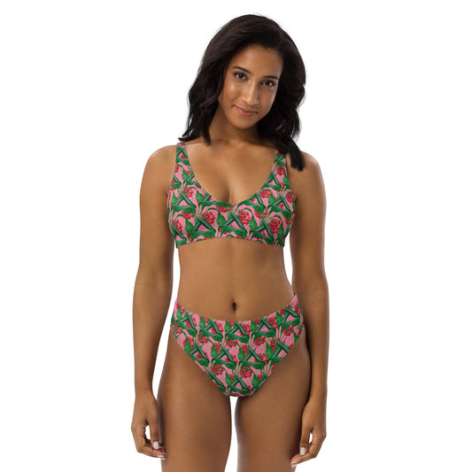 Recycled High-Waisted Bikini Floral