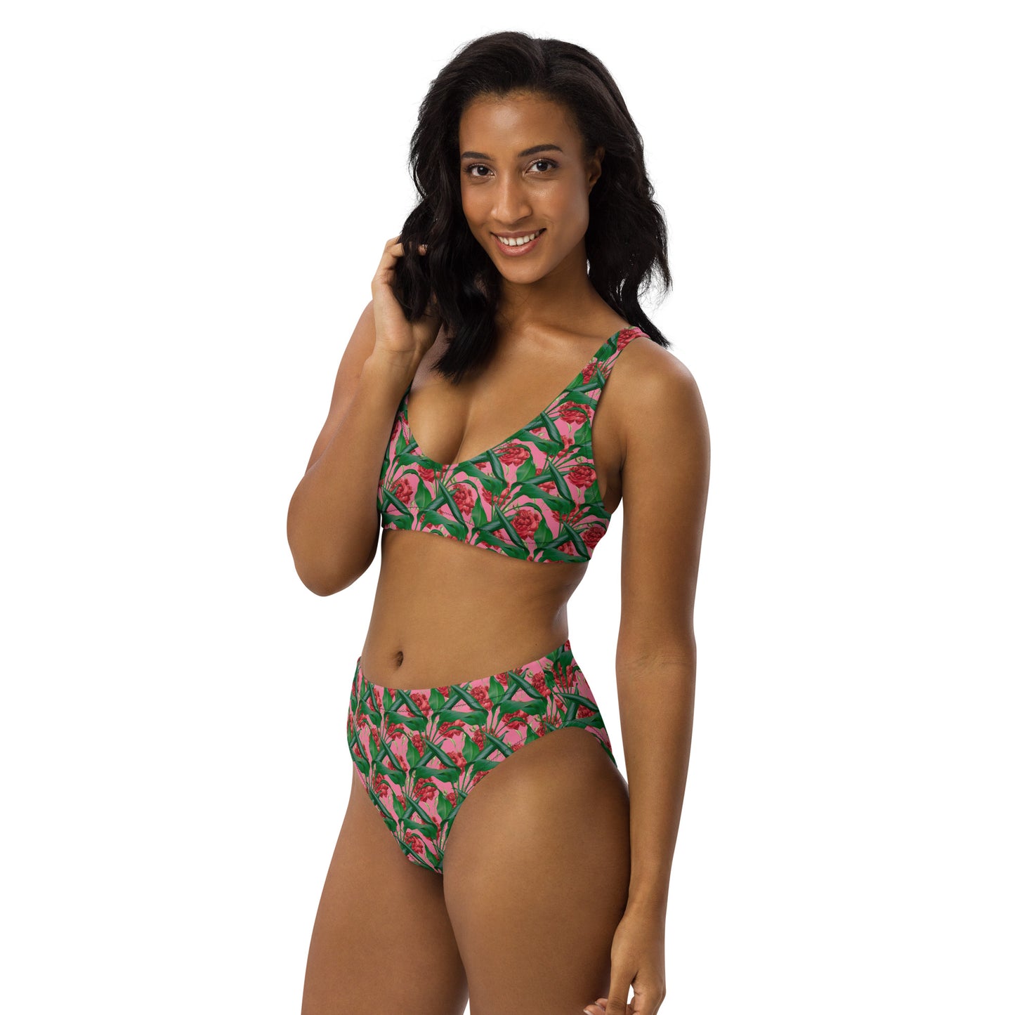 Recycled High-Waisted Bikini Floral