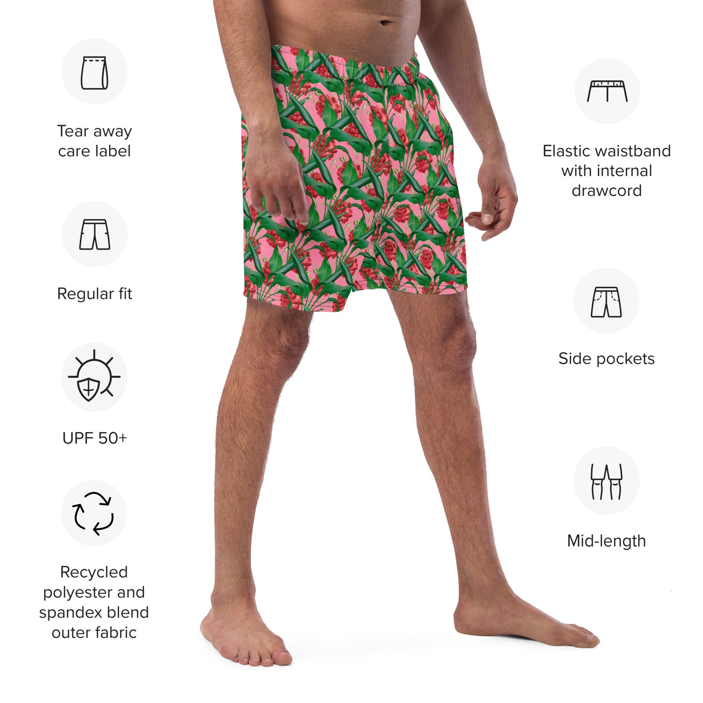 Men's Swim Trunks-808 Collection Floral