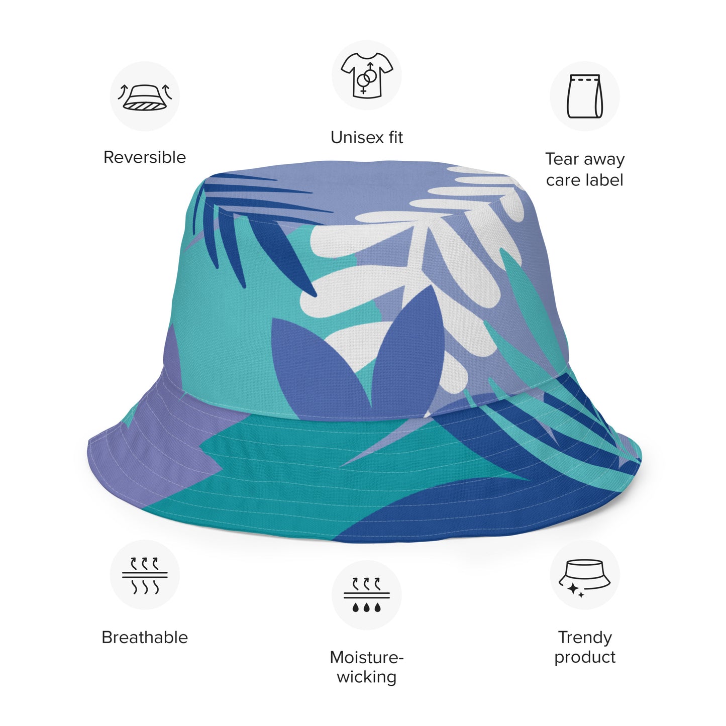 Reversible Bucket Hat-808 COLLECTION (DARK TURQUOISE)