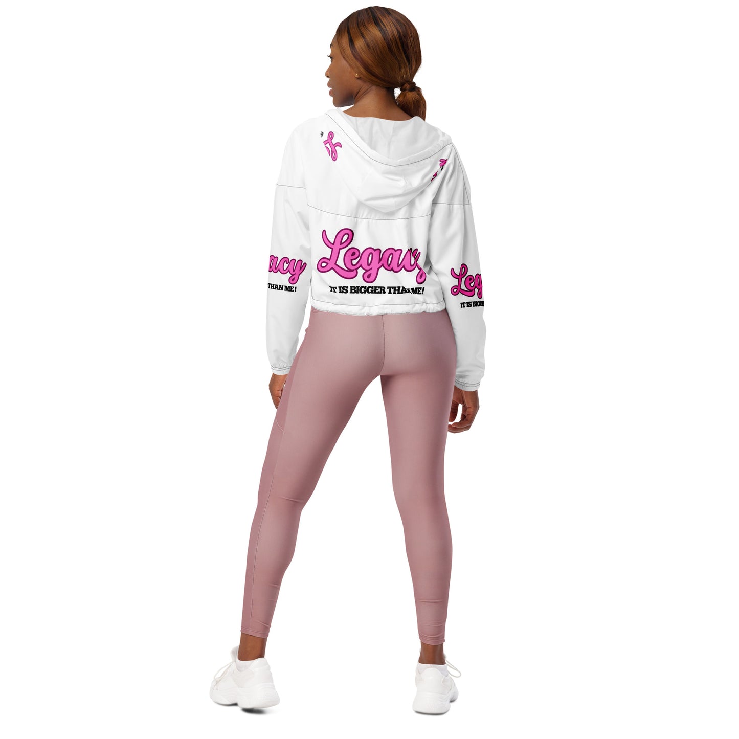 Women’s Cropped Windbreaker-LEGACY "It Is Bigger Than Me!" (PINK)