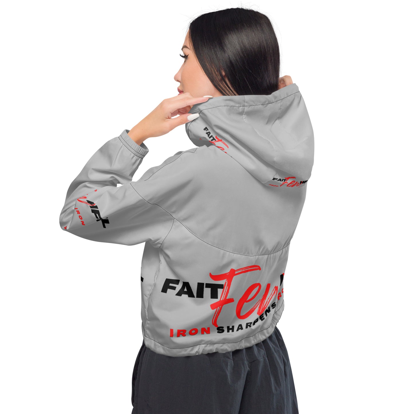 Women’s Cropped Windbreaker-theFAITHFULfew (GREY)