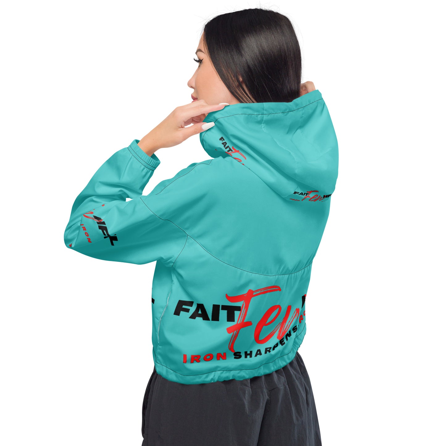 Women’s Cropped Windbreaker-theFAITHFULfew (BLUE)