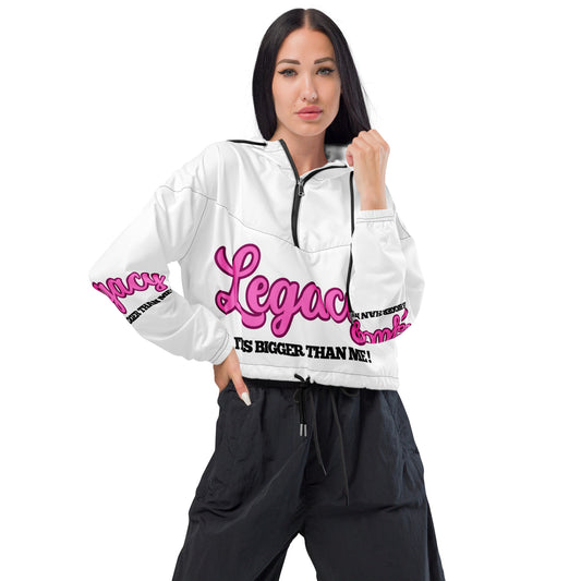 Women’s Cropped Windbreaker-LEGACY "It Is Bigger Than Me!" (PINK)