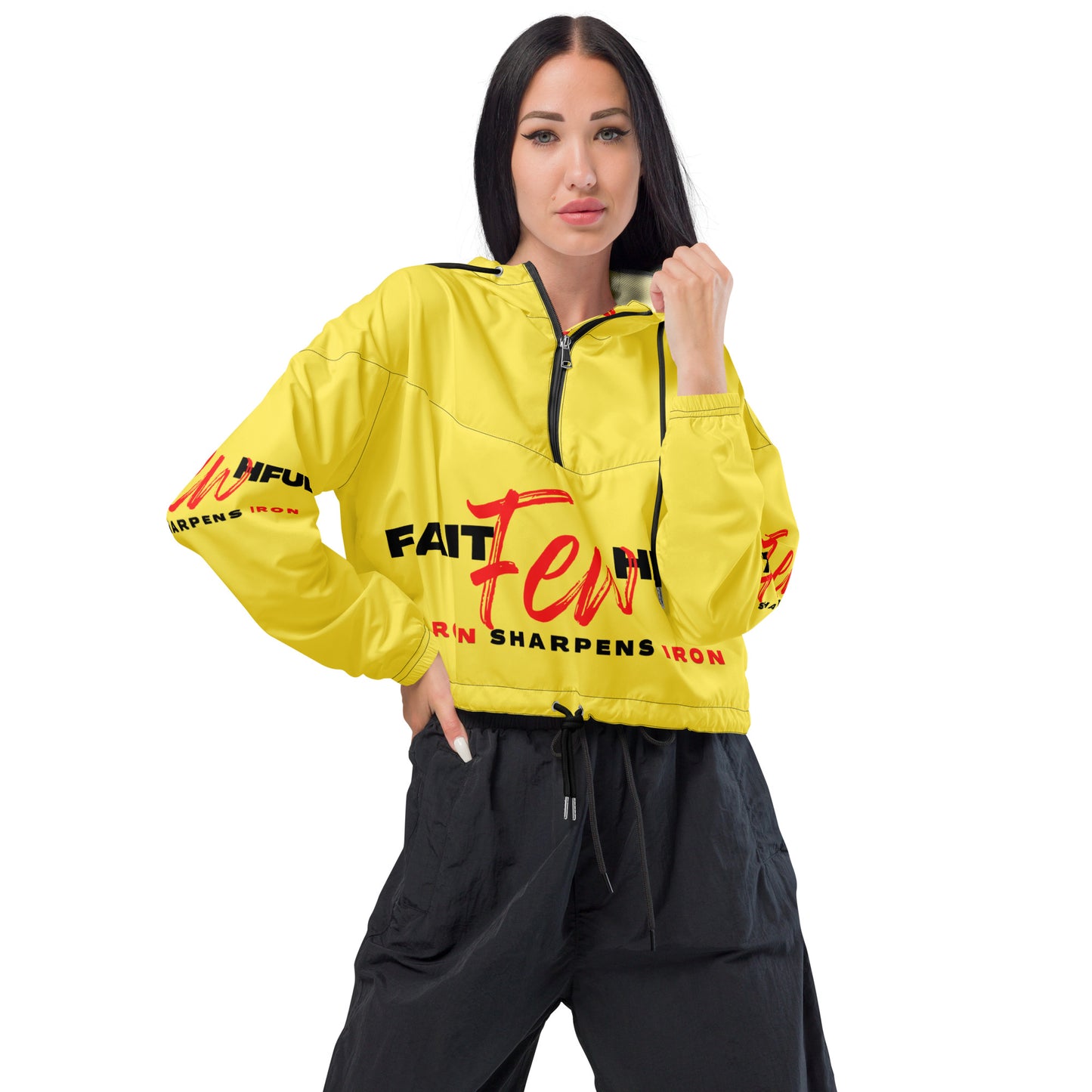 Women’s Cropped Windbreaker-theFAITHFULfew (YELLOW)