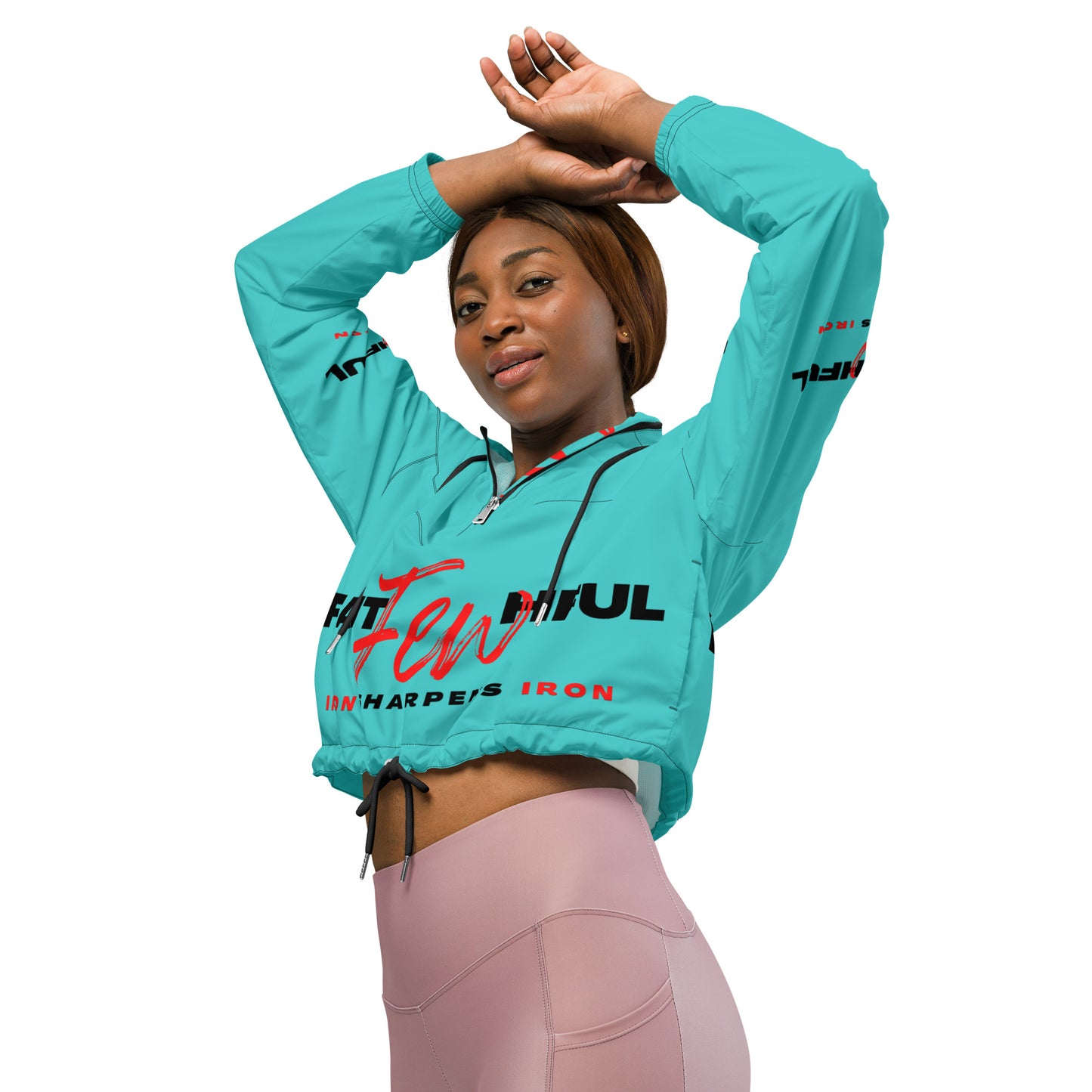 Women’s Cropped Windbreaker-theFAITHFULfew (BLUE)