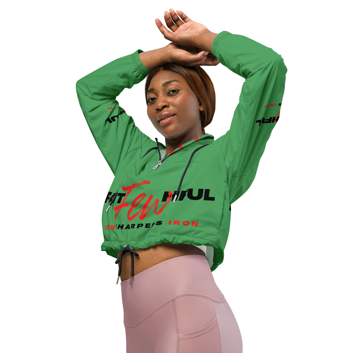 Women’s Cropped Windbreaker-theFAITHFULfew (GREEN)