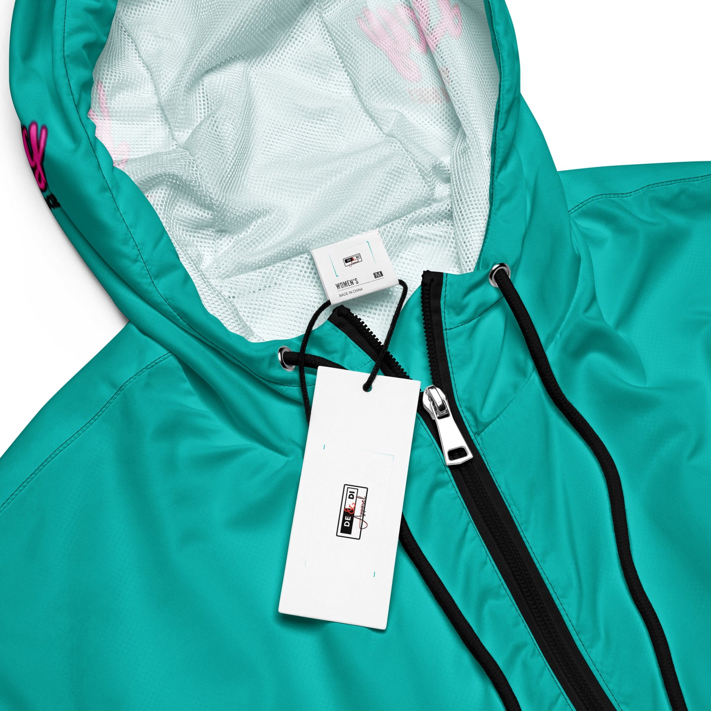 Women’s Cropped Windbreaker--LEGACY "It Is Bigger Than Me!" (PINK ON BLUE)