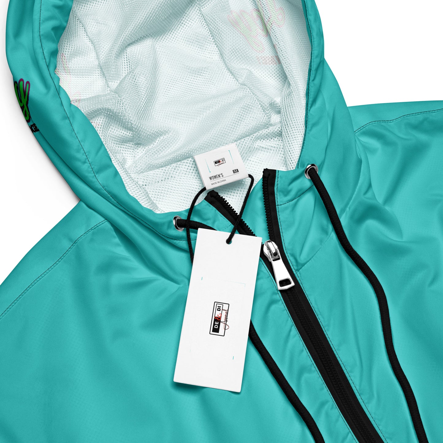 Women’s Cropped Windbreaker-LEGACY "It Is Bigger Than Me!" (GREEN 0N BLUE)