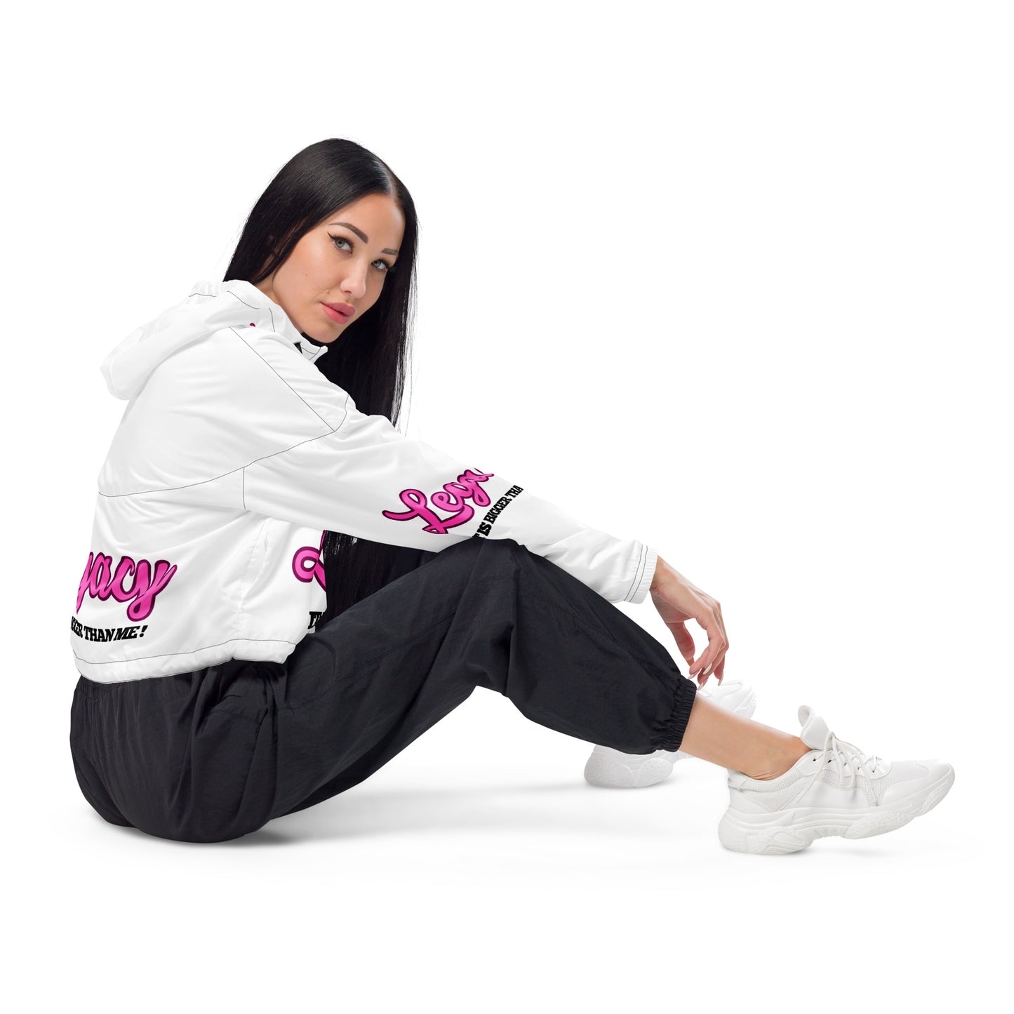 Women’s Cropped Windbreaker-LEGACY "It Is Bigger Than Me!" (PINK)