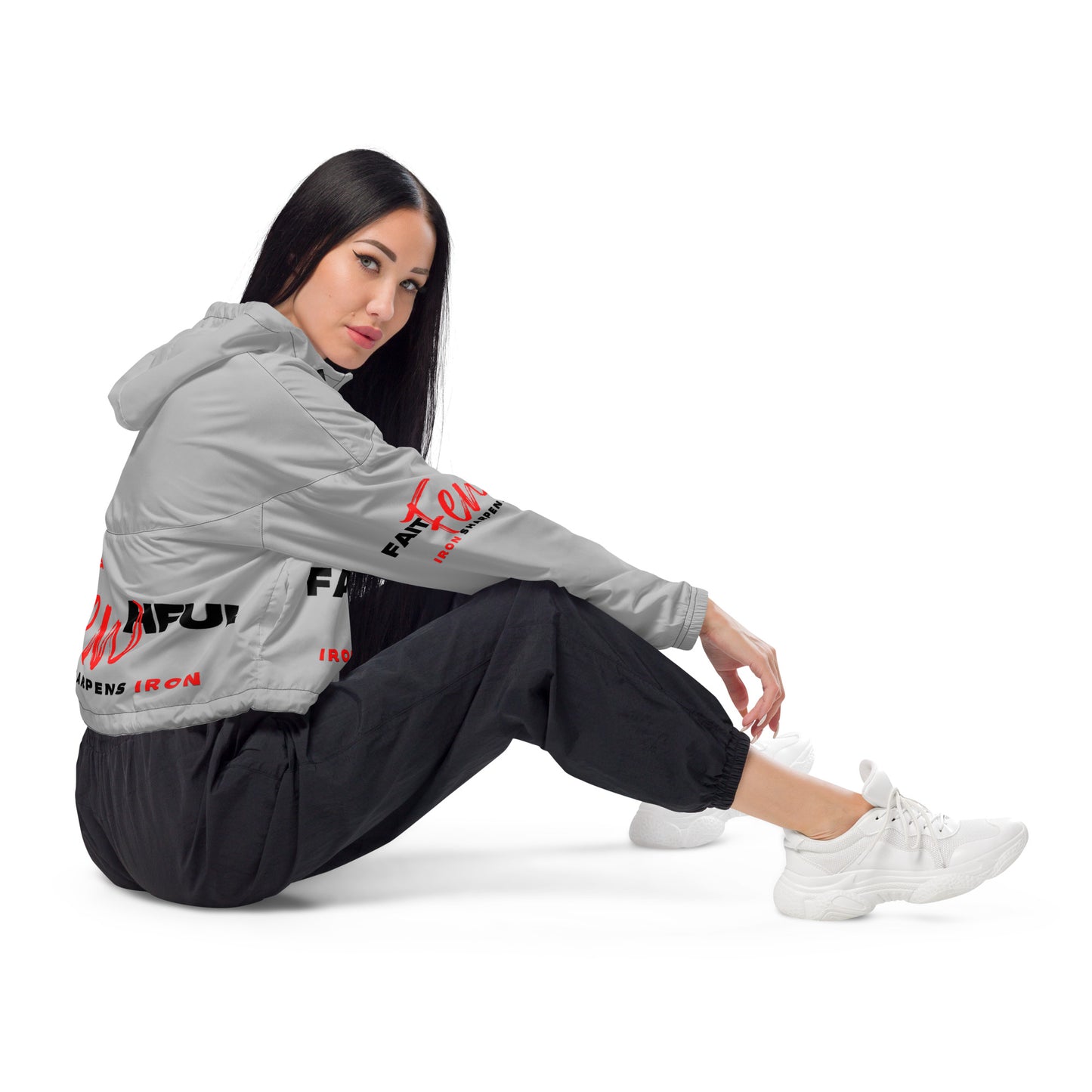 Women’s Cropped Windbreaker-theFAITHFULfew (GREY)